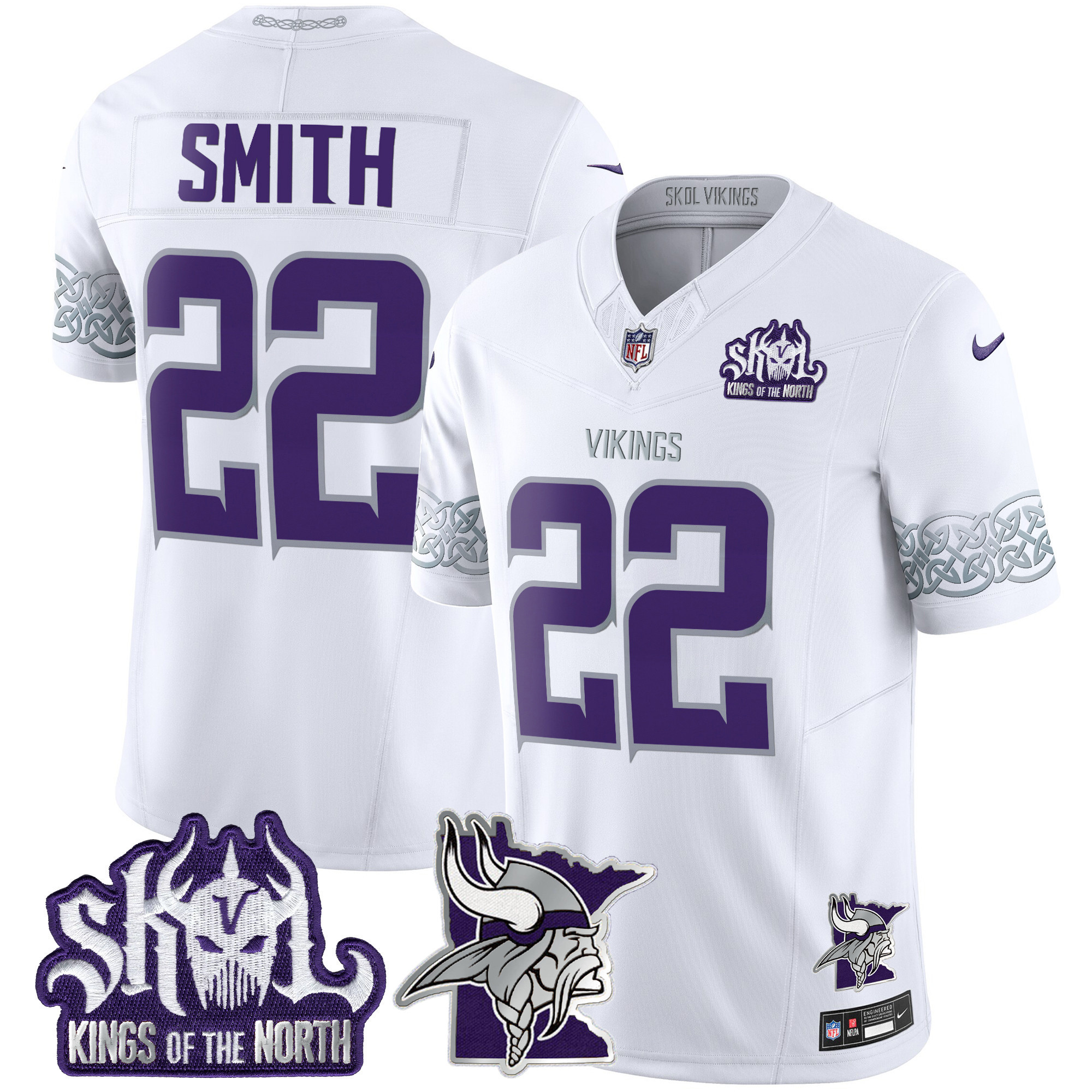 Men's Minnesota Vikings 2024 Winter Warrior Skol Patch Vapor Limited Jersey V2 - All Stitched - Image 7