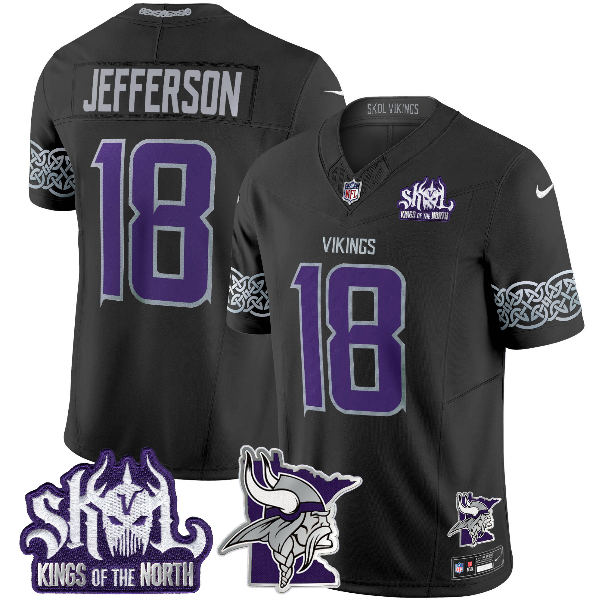Men's Minnesota Vikings 2024 Winter Warrior Skol Patch Vapor Limited Jersey V2 - All Stitched - Image 20