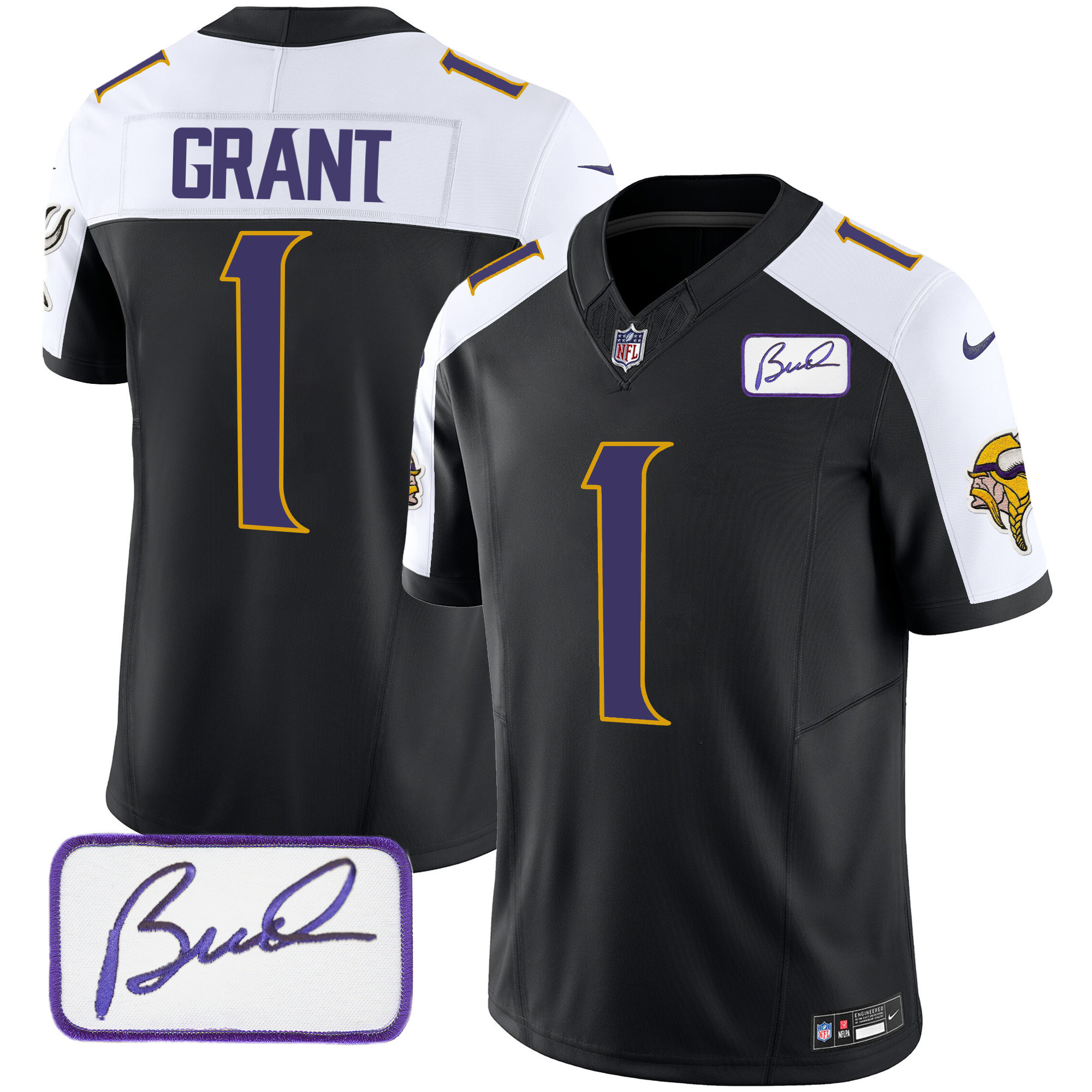 Men's Minnesota Vikings Bud Grant Patch Classic Limited Jersey V4 - All Stitched - Image 2