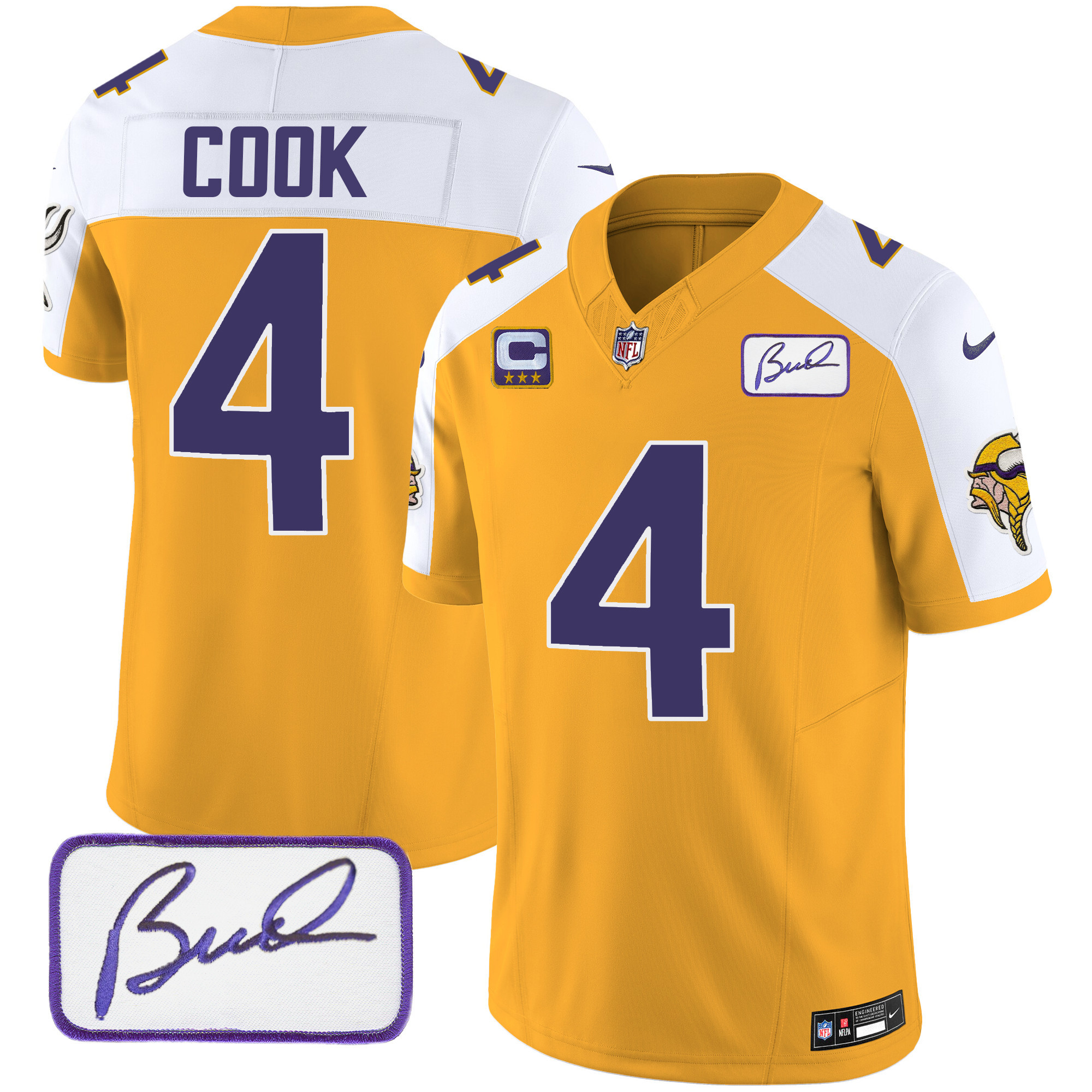 Men's Minnesota Vikings Bud Grant Patch Classic Limited Jersey V4 - All Stitched - Image 12