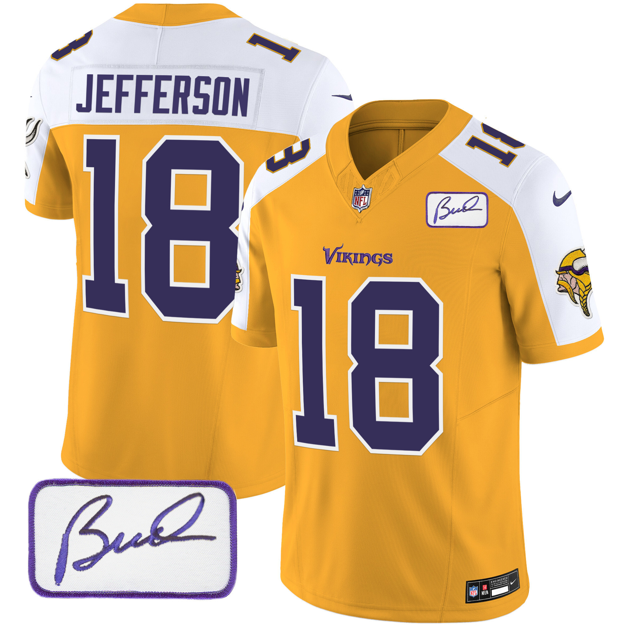 Men's Minnesota Vikings Bud Grant Patch Classic Limited Jersey V6 - All Stitched - Image 11