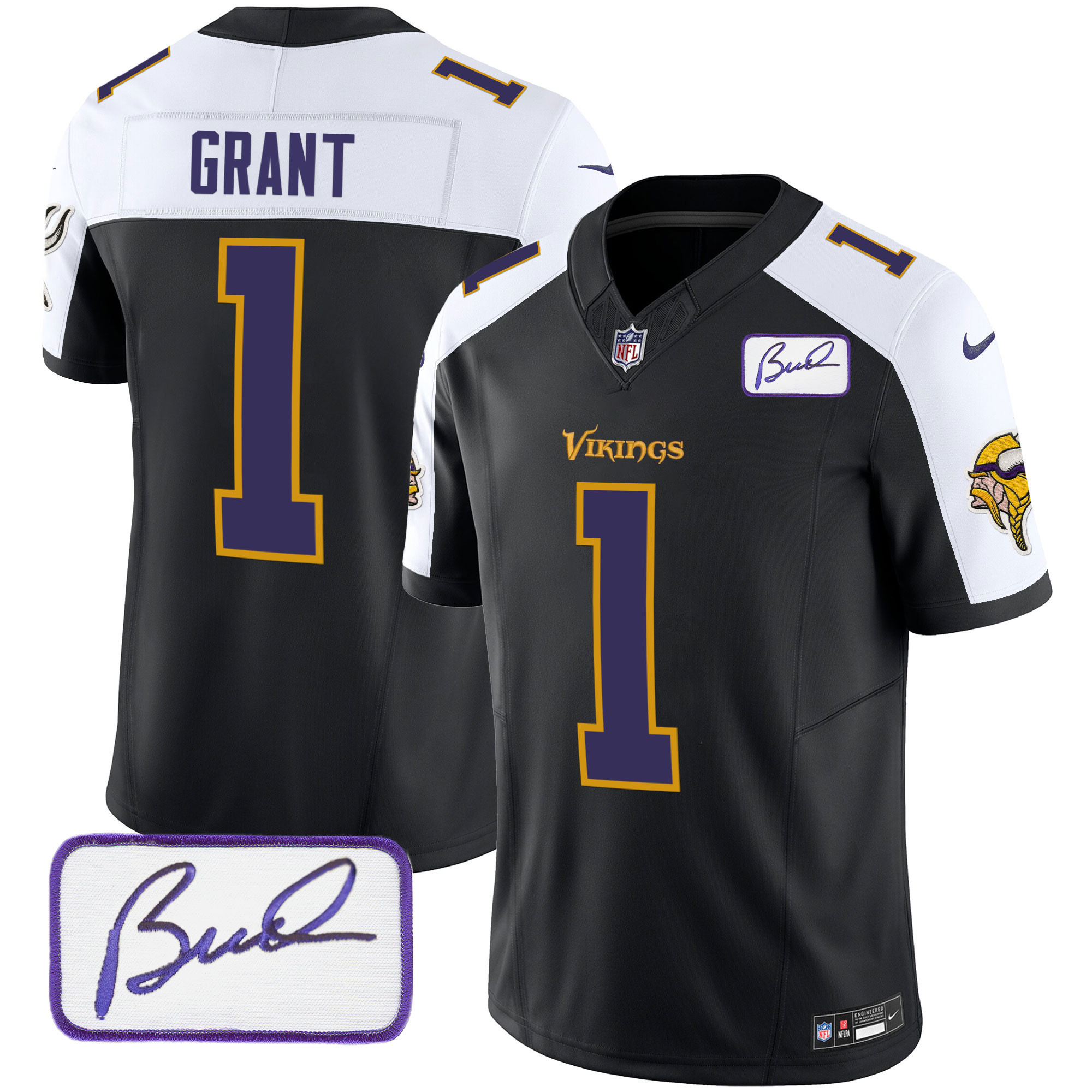 Men's Minnesota Vikings Bud Grant Patch Classic Limited Jersey V6 - All Stitched - Image 5