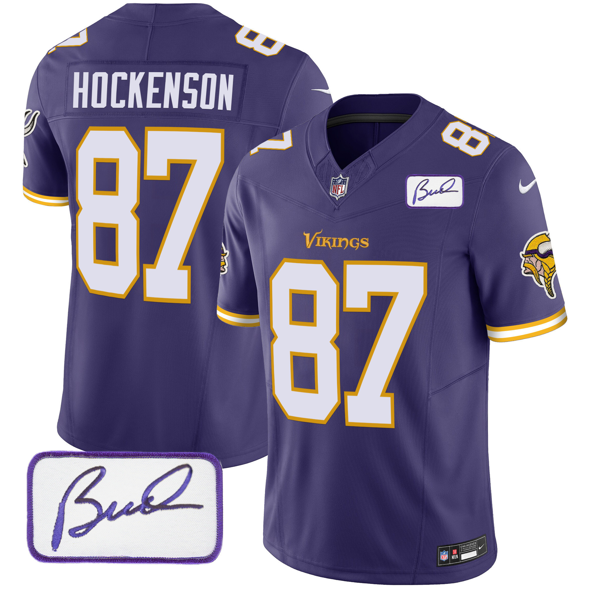 Men's Minnesota Vikings Bud Grant Patch Classic Limited Jersey V6 - All Stitched - Image 31