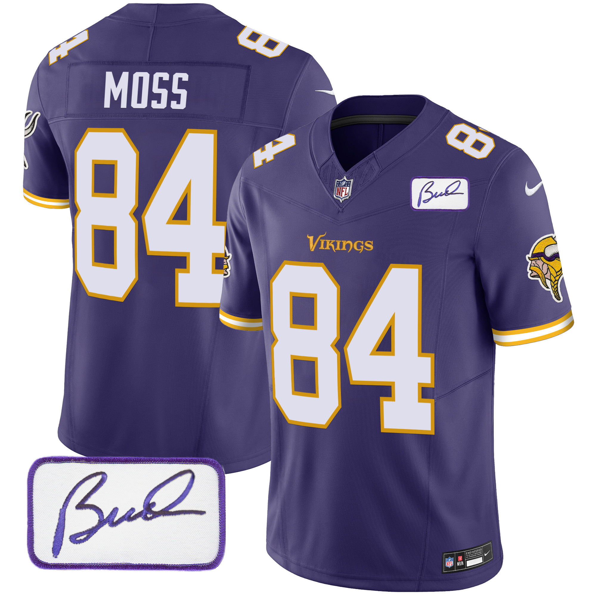 Men's Minnesota Vikings Bud Grant Patch Classic Limited Jersey V6 - All Stitched - Image 32