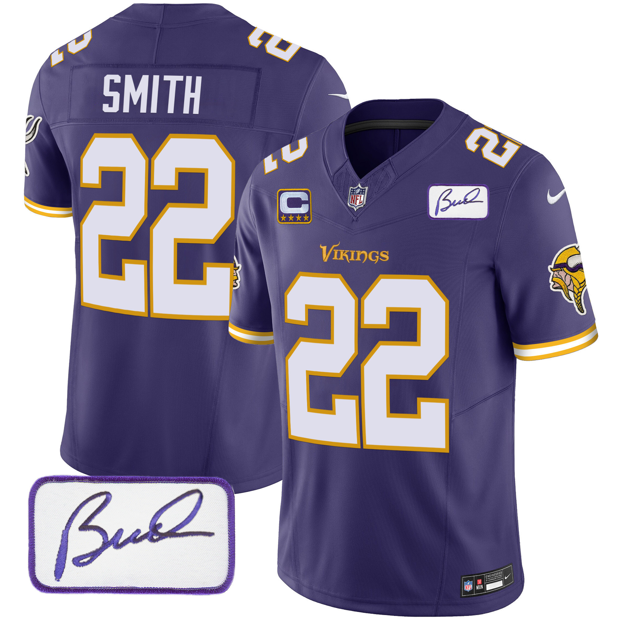 Men's Minnesota Vikings Bud Grant Patch Classic Limited Jersey V6 - All Stitched - Image 30