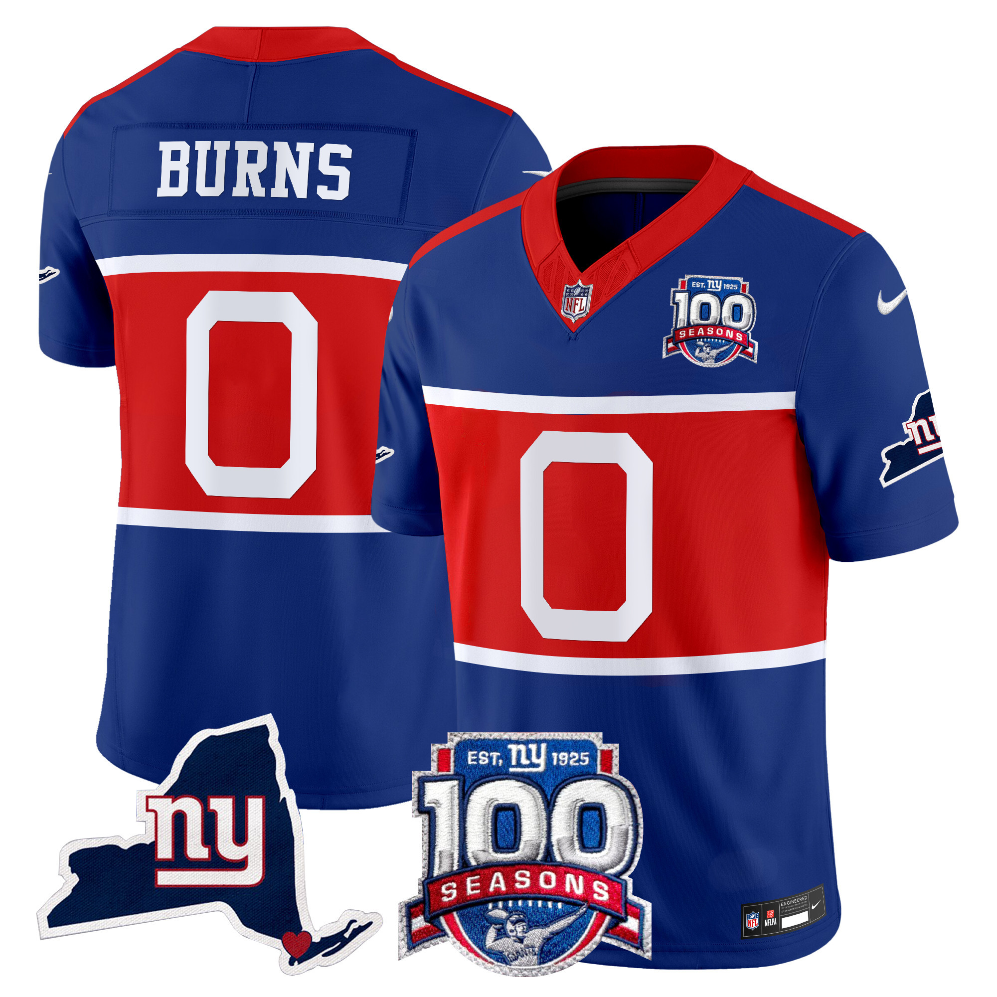 Men's New York Giants 'Century Red' 100th Commemorative Vapor Jersey V2 - All Stitched - Image 25