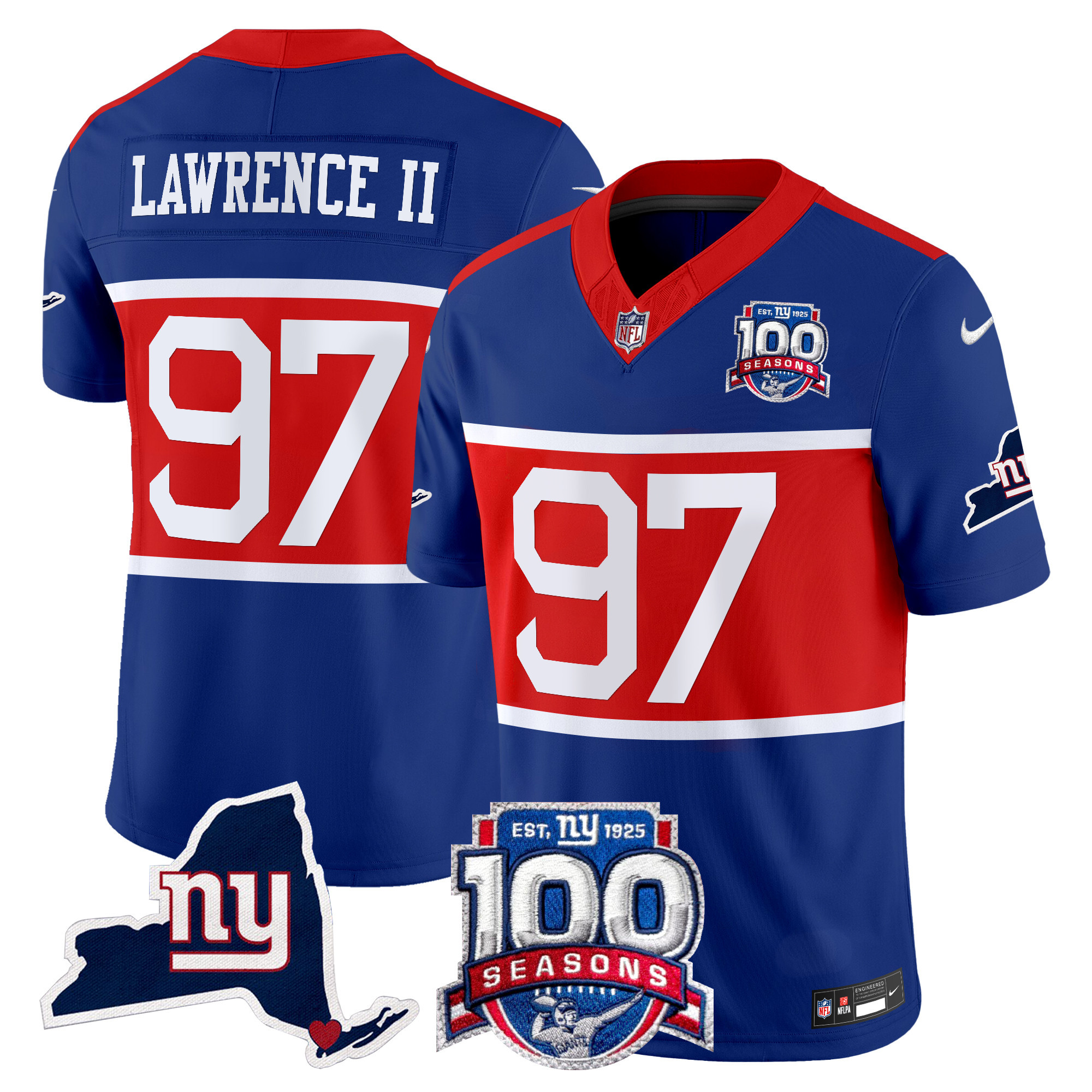 Men's New York Giants 'Century Red' 100th Commemorative Vapor Jersey V2 - All Stitched - Image 28