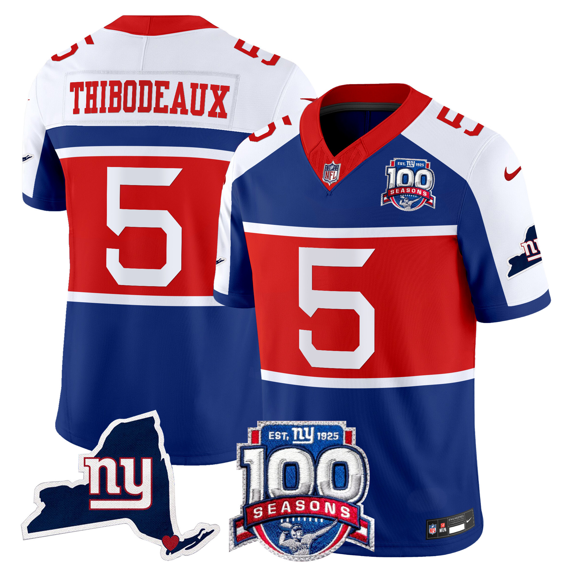 Men's New York Giants 'Century Red' 100th Commemorative Vapor Jersey V2 - All Stitched - Image 13