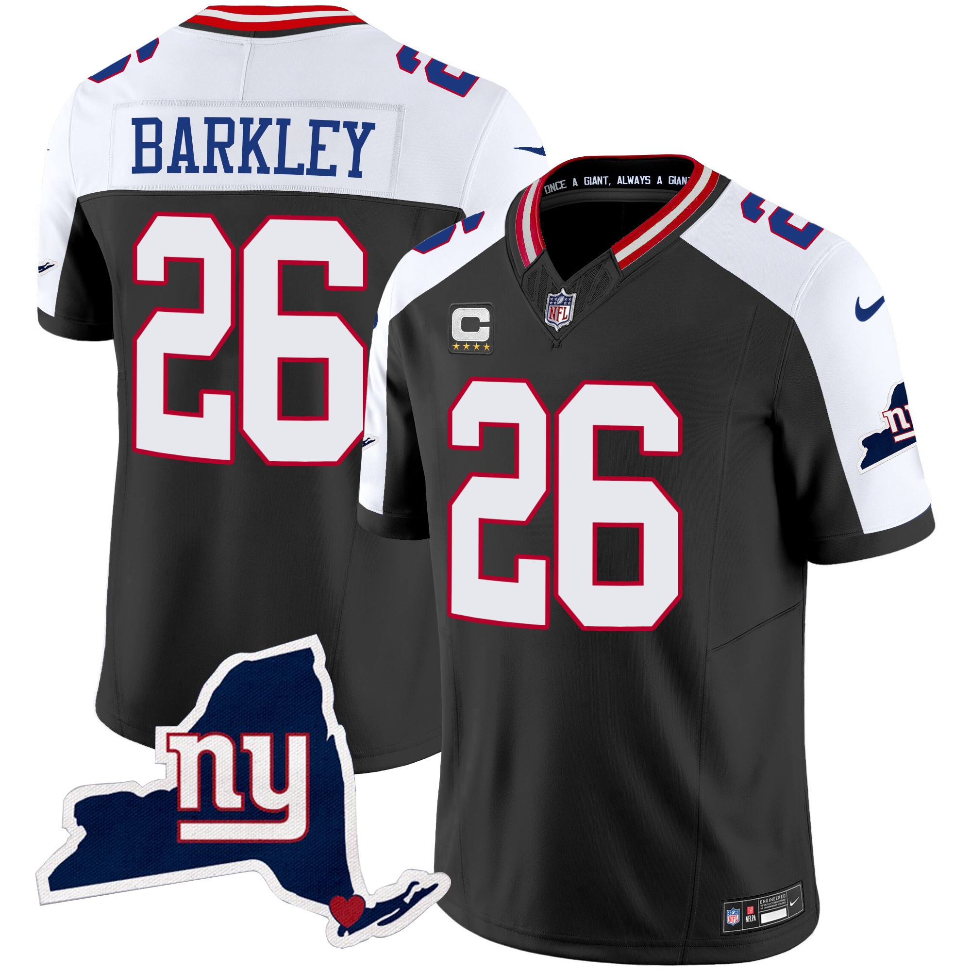 Men's New York Giants New York State Map Patch Limited Jersey V2 - All Stitched - Image 2