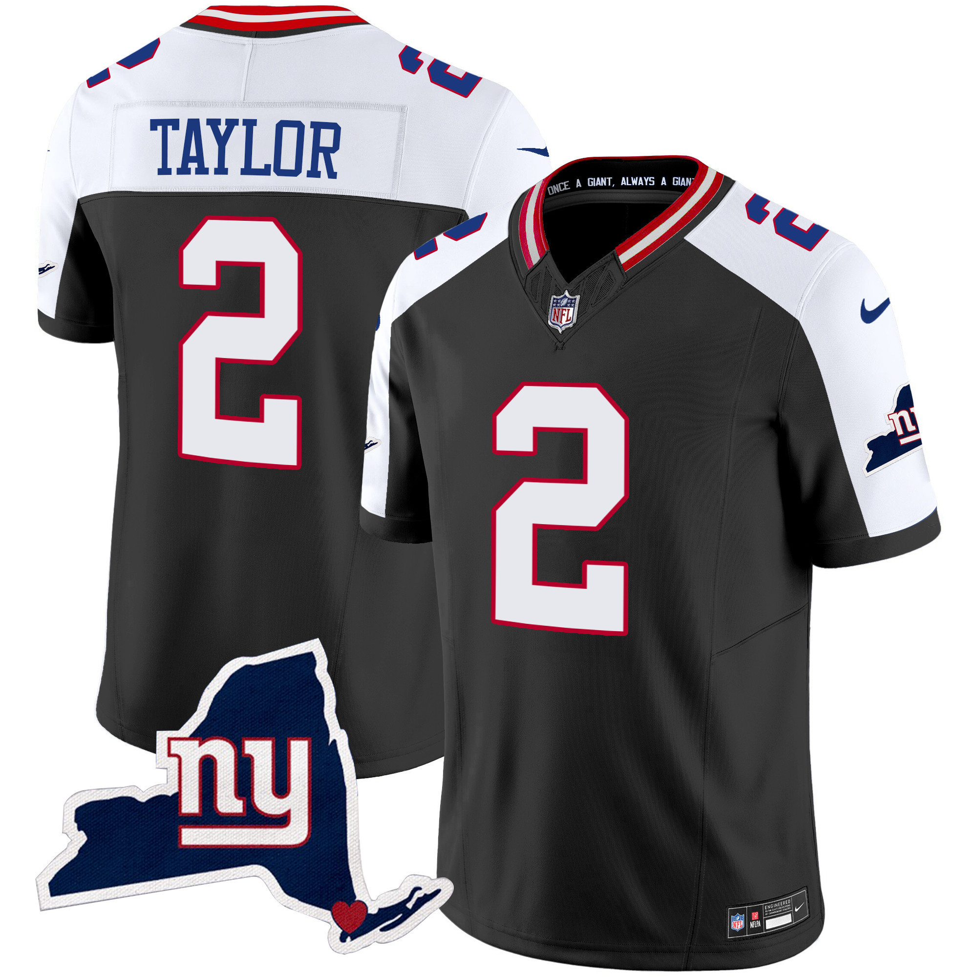 Men's New York Giants New York State Map Patch Limited Jersey V2 - All Stitched - Image 4