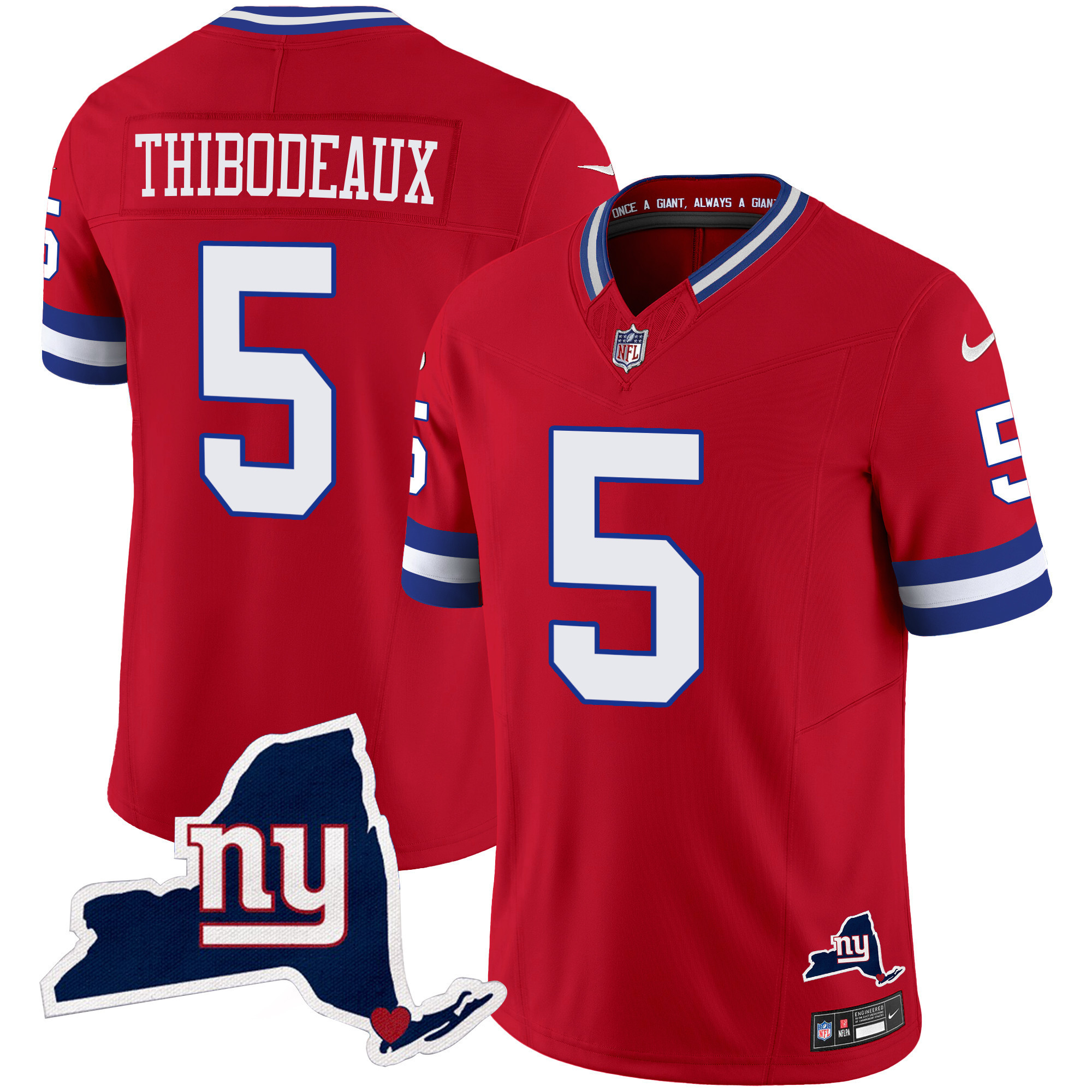 Men's New York Giants New York State Map Patch Limited Jersey V2 - All Stitched - Image 23