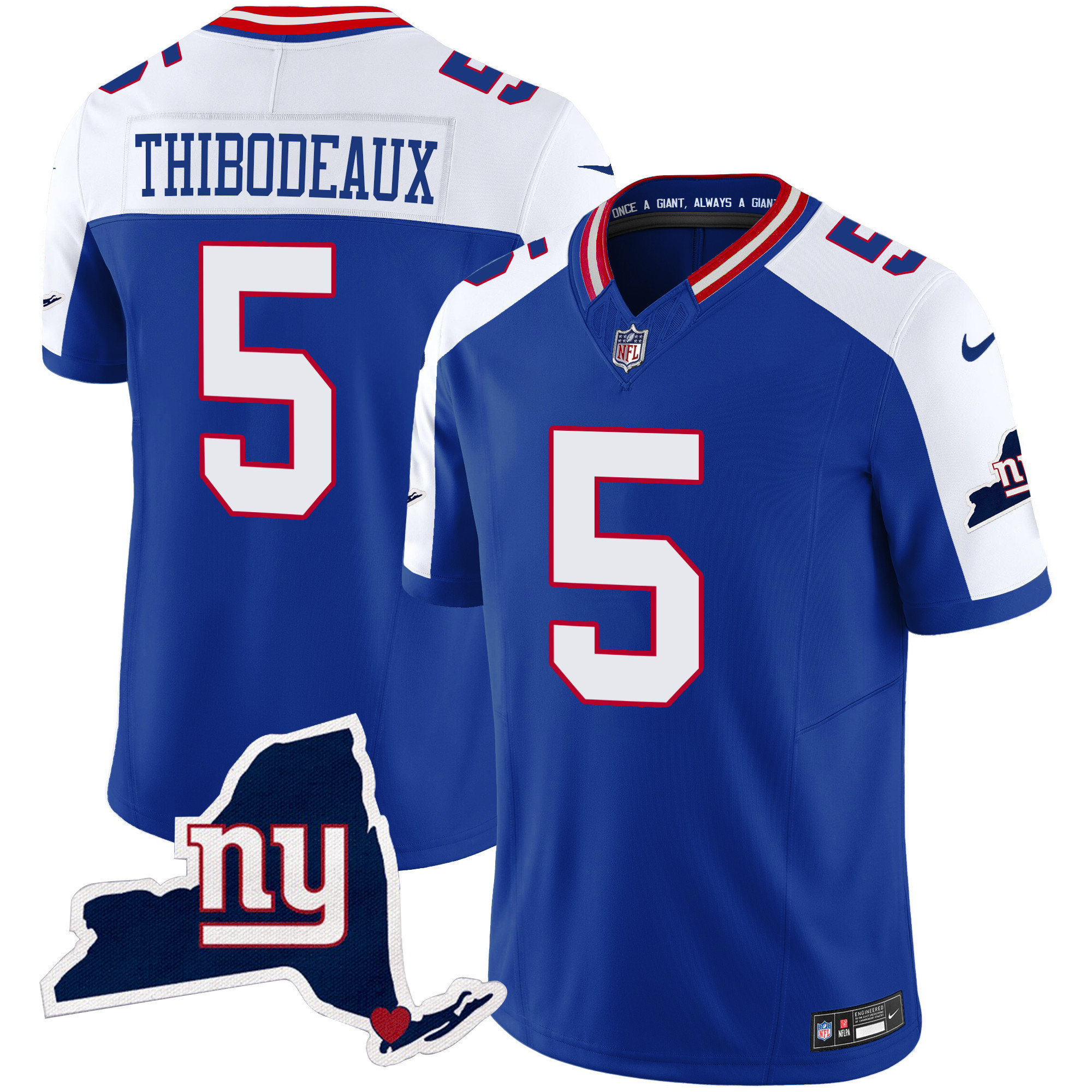 Men's New York Giants New York State Map Patch Limited Jersey V2 - All Stitched - Image 8