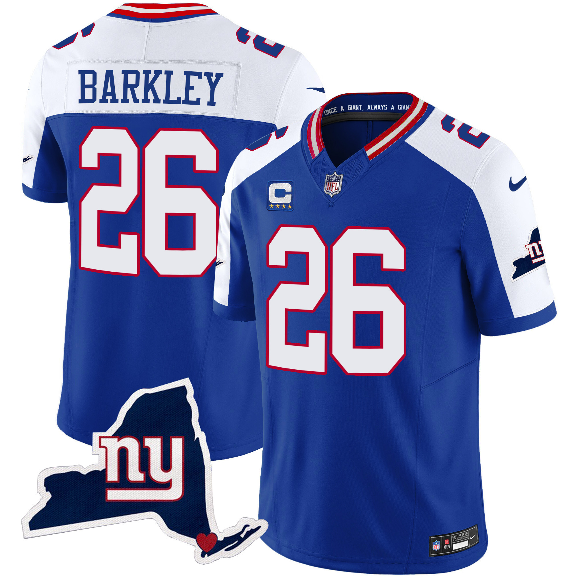 Men's New York Giants New York State Map Patch Limited Jersey V2 - All Stitched - Image 7