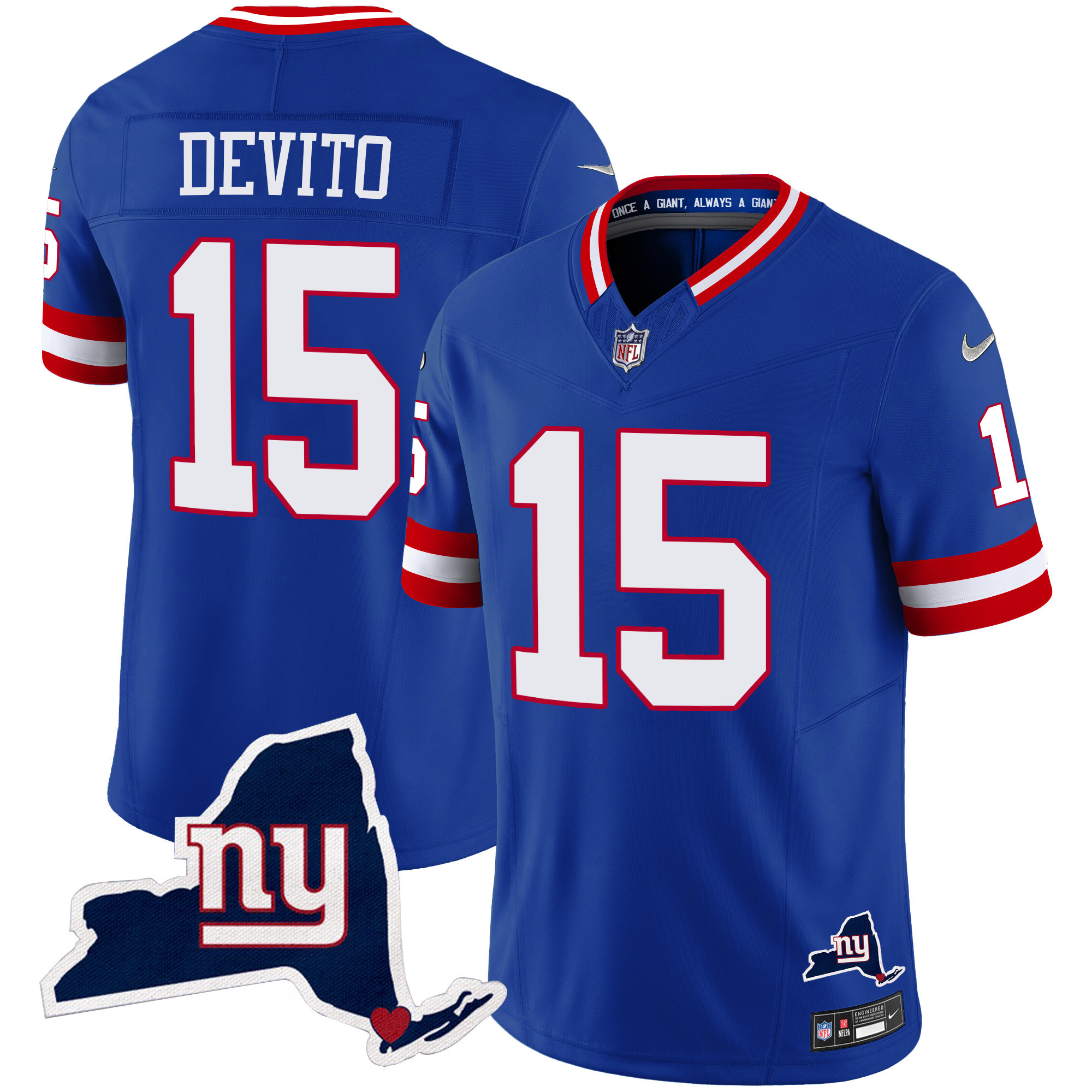 Men's New York Giants New York State Map Patch Limited Jersey V2 - All Stitched - Image 11