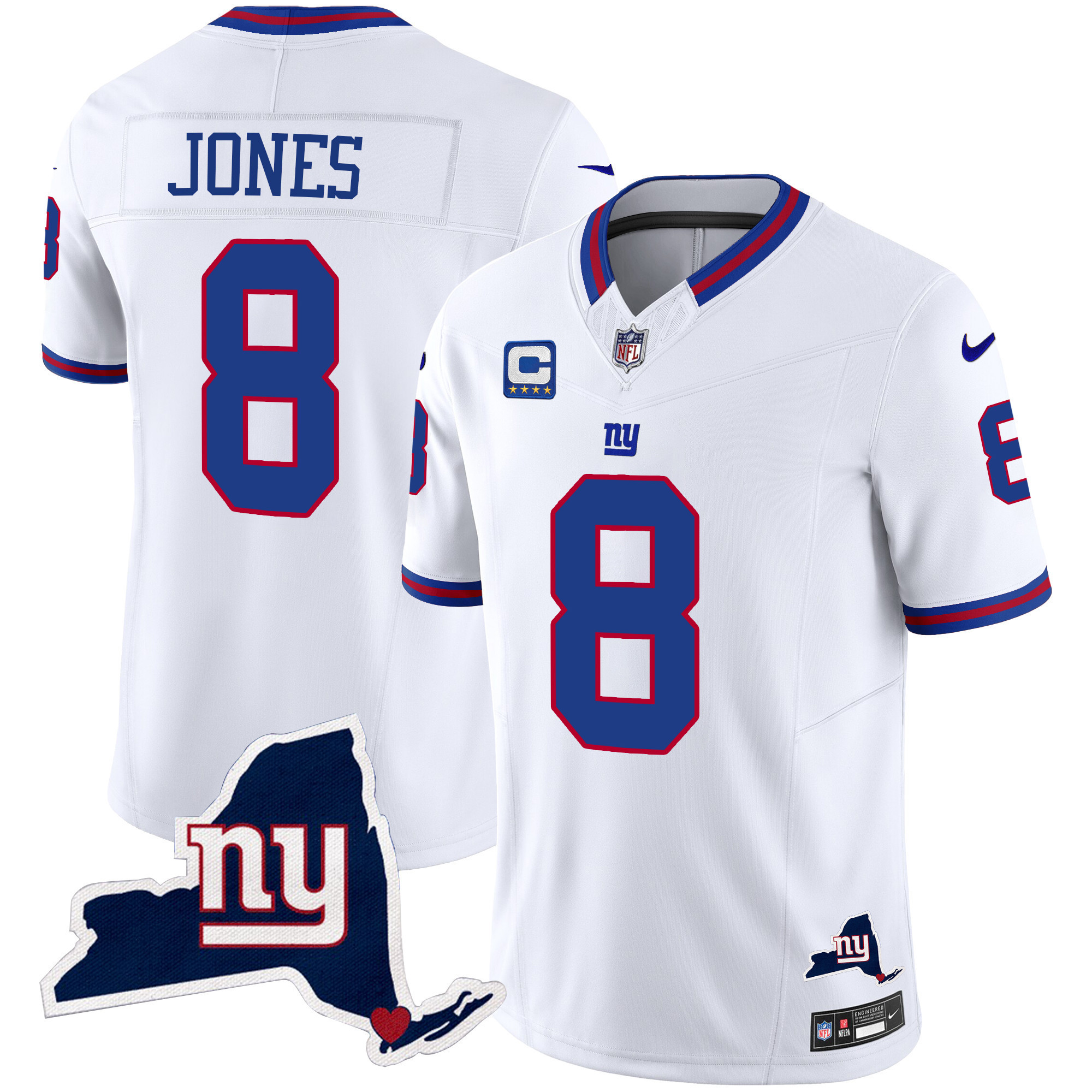Men's New York Giants New York State Map Patch Limited Jersey V2 - All Stitched - Image 20
