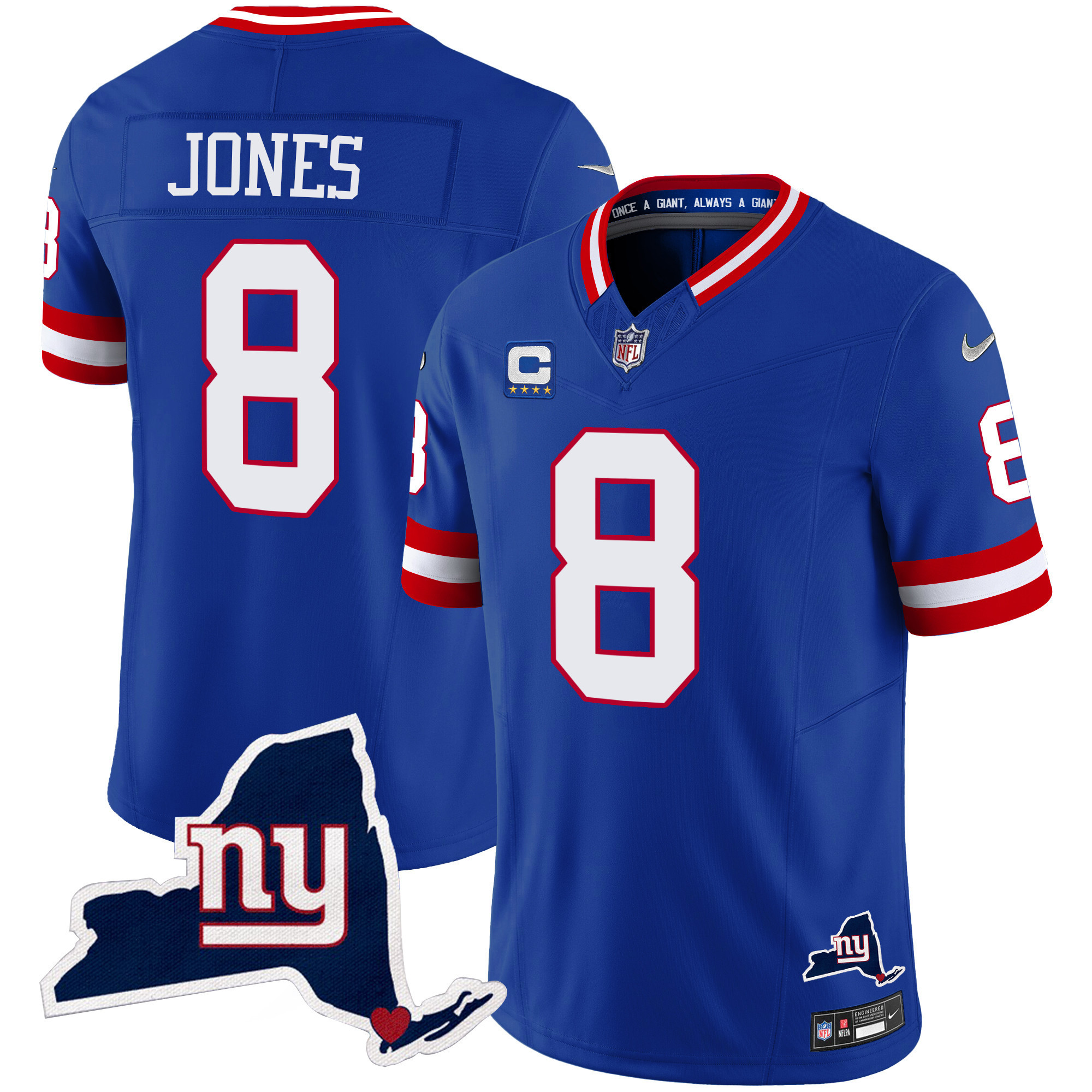 Men's New York Giants New York State Map Patch Limited Jersey V2 - All Stitched - Image 15