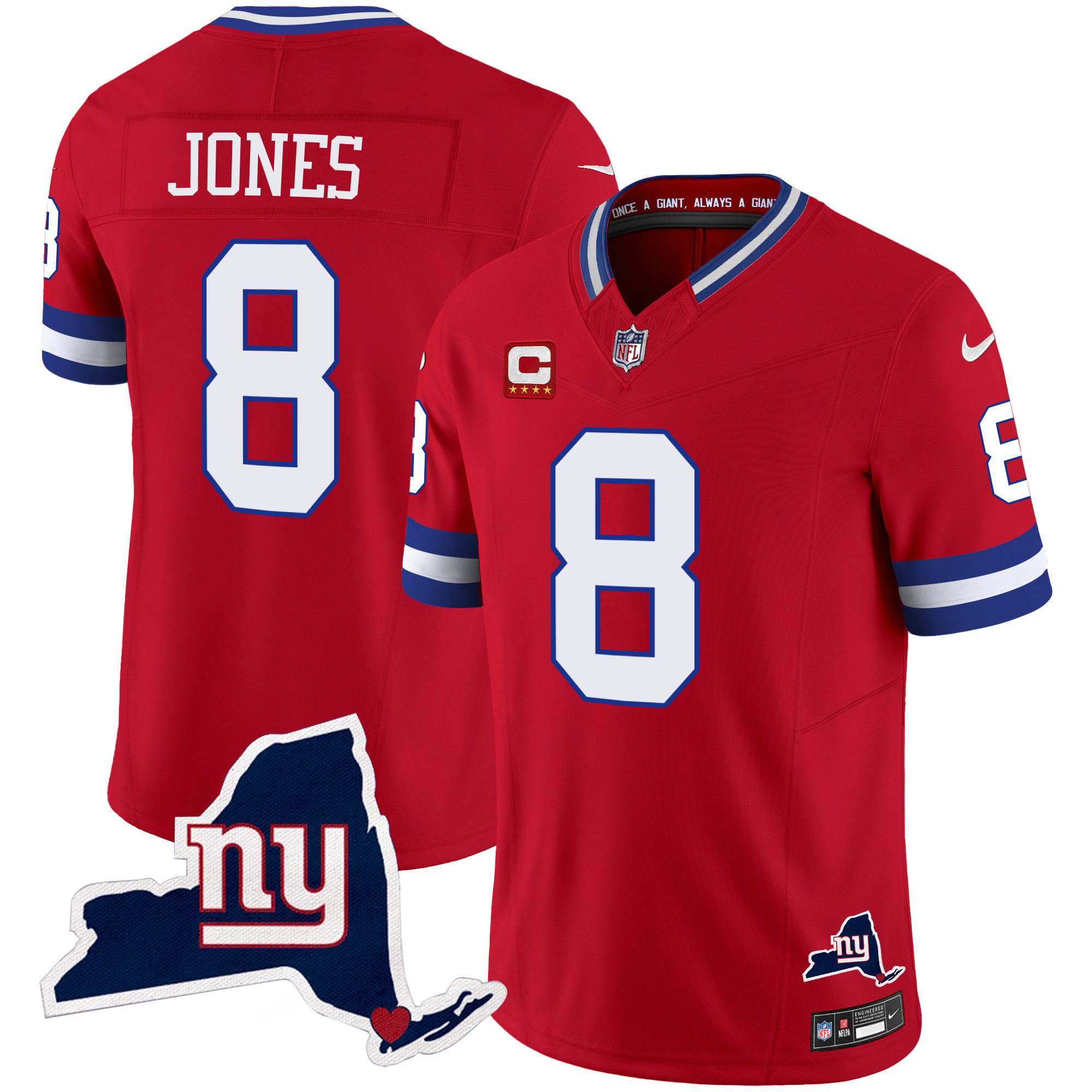 Men's New York Giants New York State Map Patch Limited Jersey V2 - All Stitched - Image 25