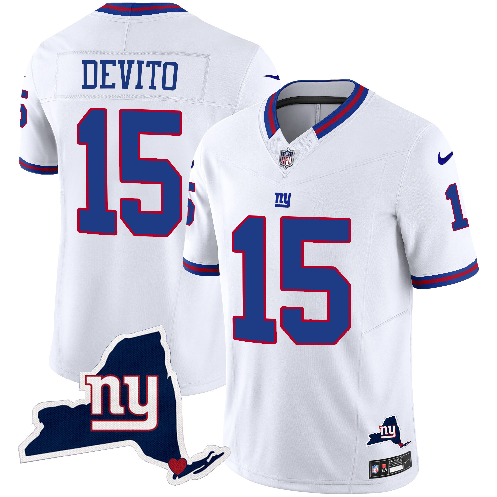 Men's New York Giants New York State Map Patch Limited Jersey V2 - All Stitched - Image 16