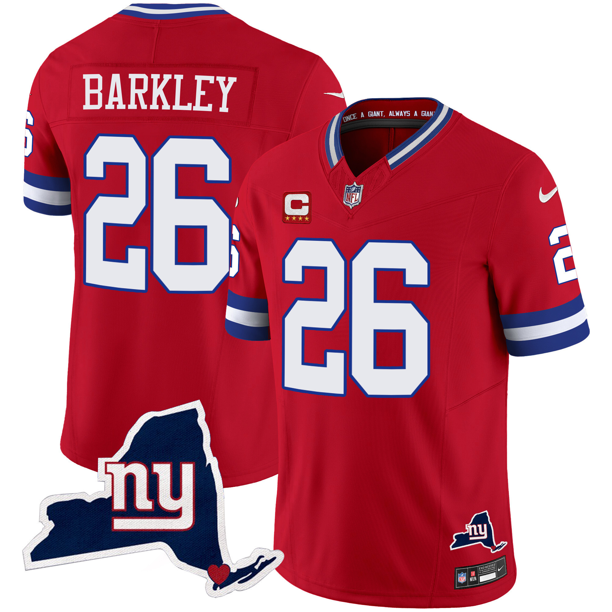 Men's New York Giants New York State Map Patch Limited Jersey V2 - All Stitched - Image 22