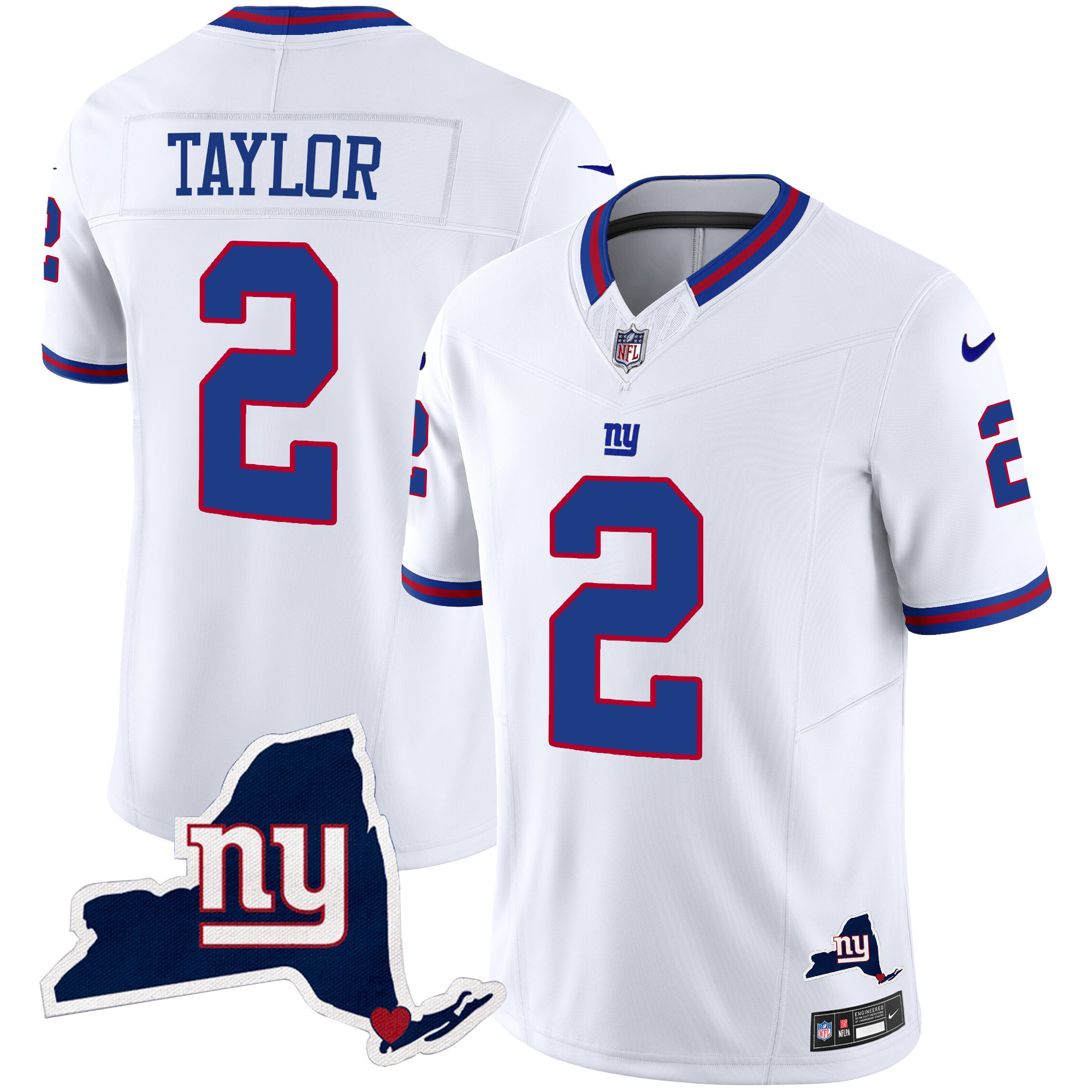 Men's New York Giants New York State Map Patch Limited Jersey V2 - All Stitched - Image 19