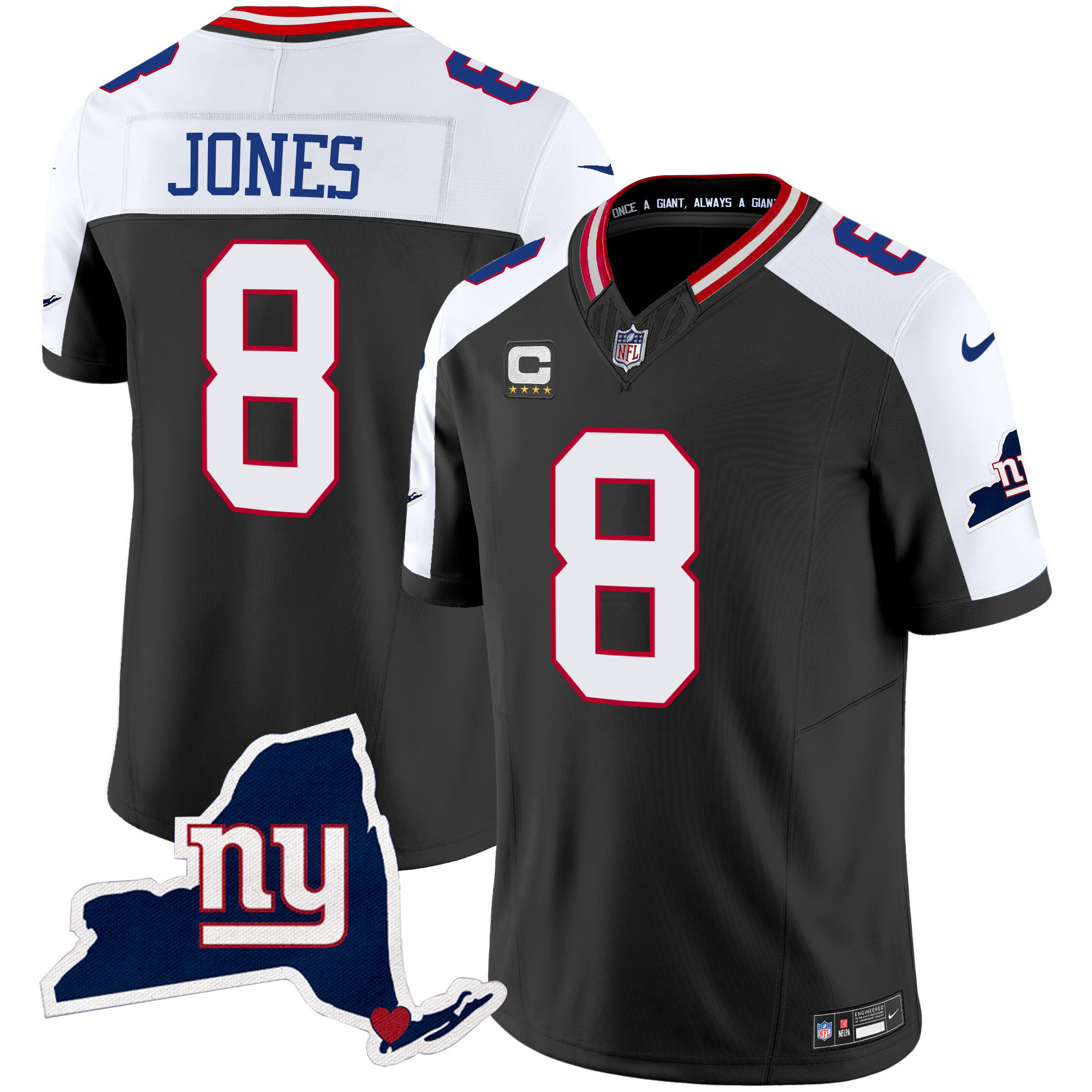Men's New York Giants New York State Map Patch Limited Jersey V2 - All Stitched - Image 5