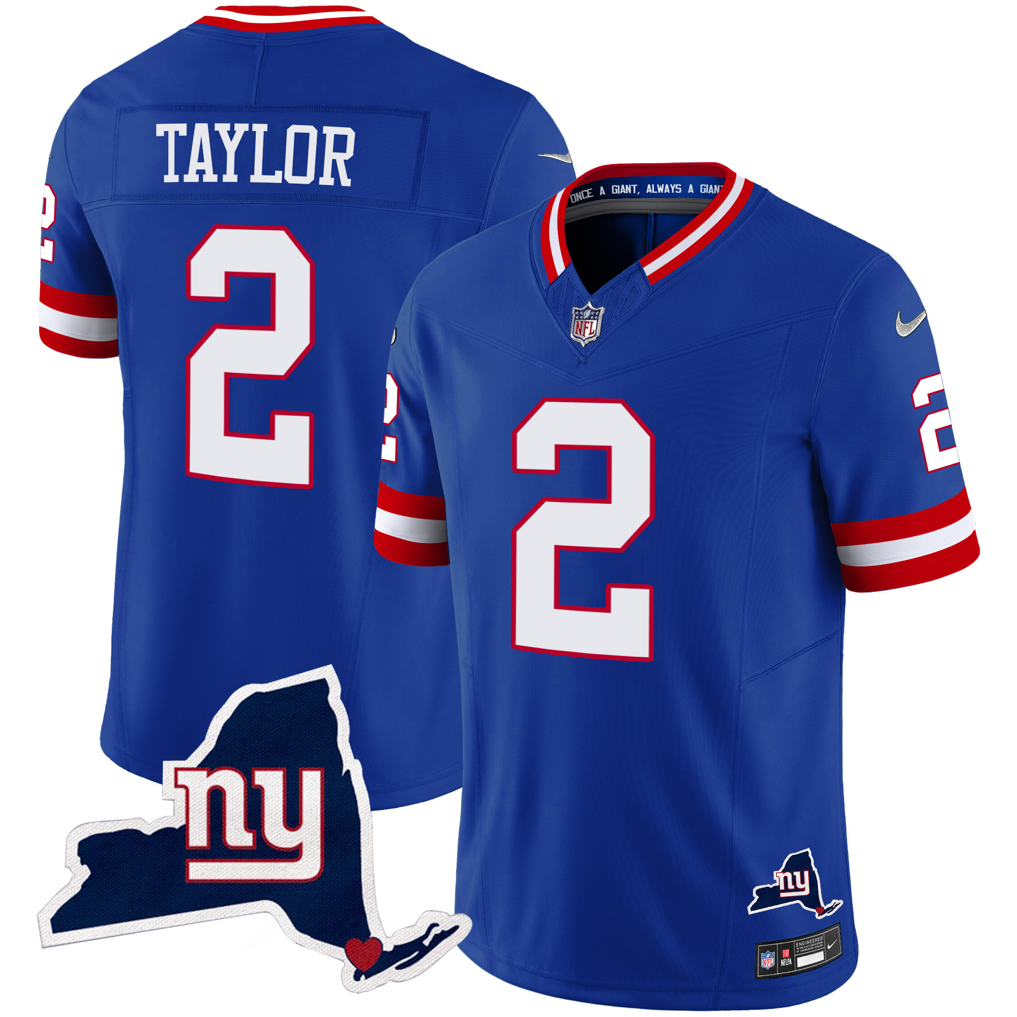 Men's New York Giants New York State Map Patch Limited Jersey V2 - All Stitched - Image 14