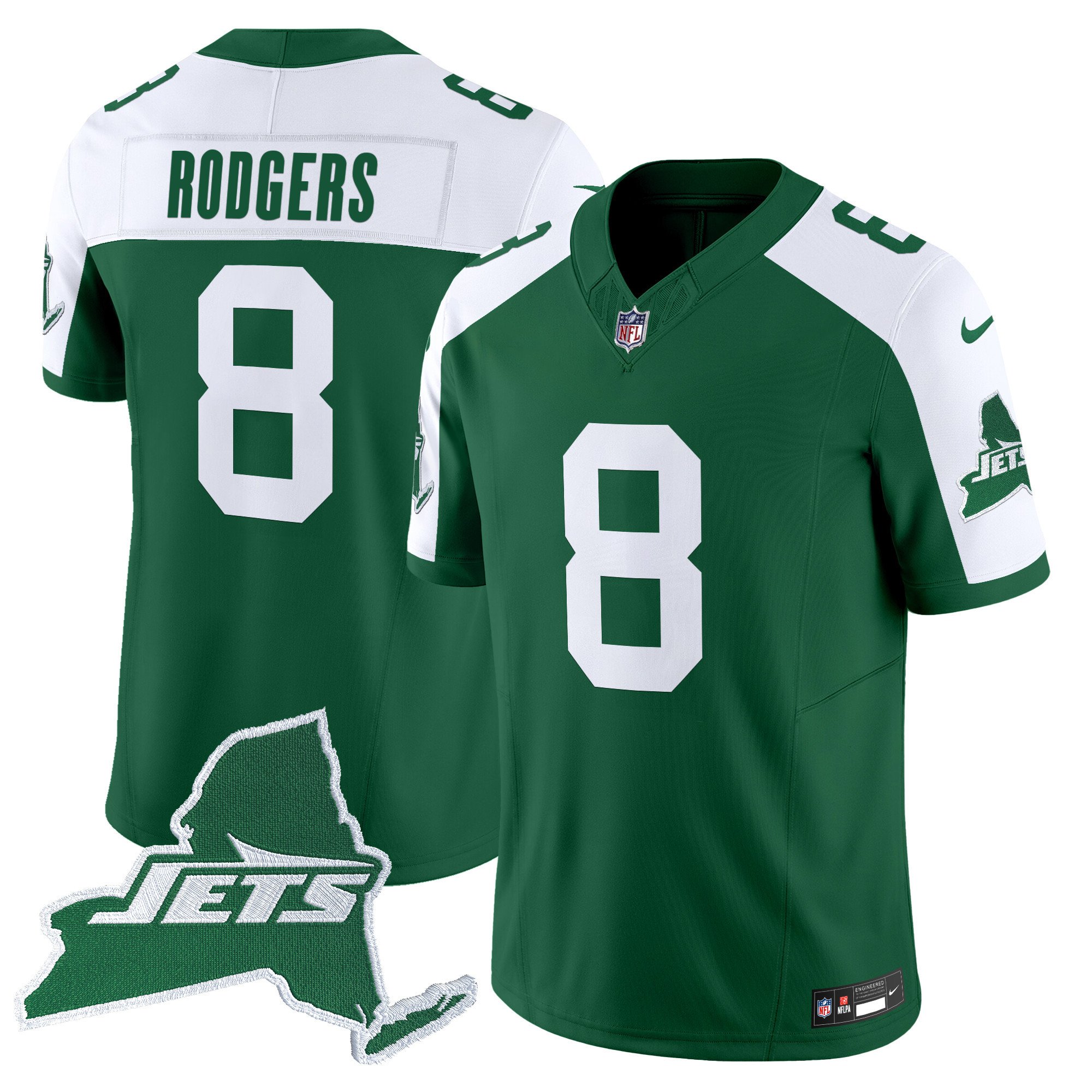 Men's New York Jets Home Patch Vapor Legacy Limited Jersey - All Stitched - Image 8