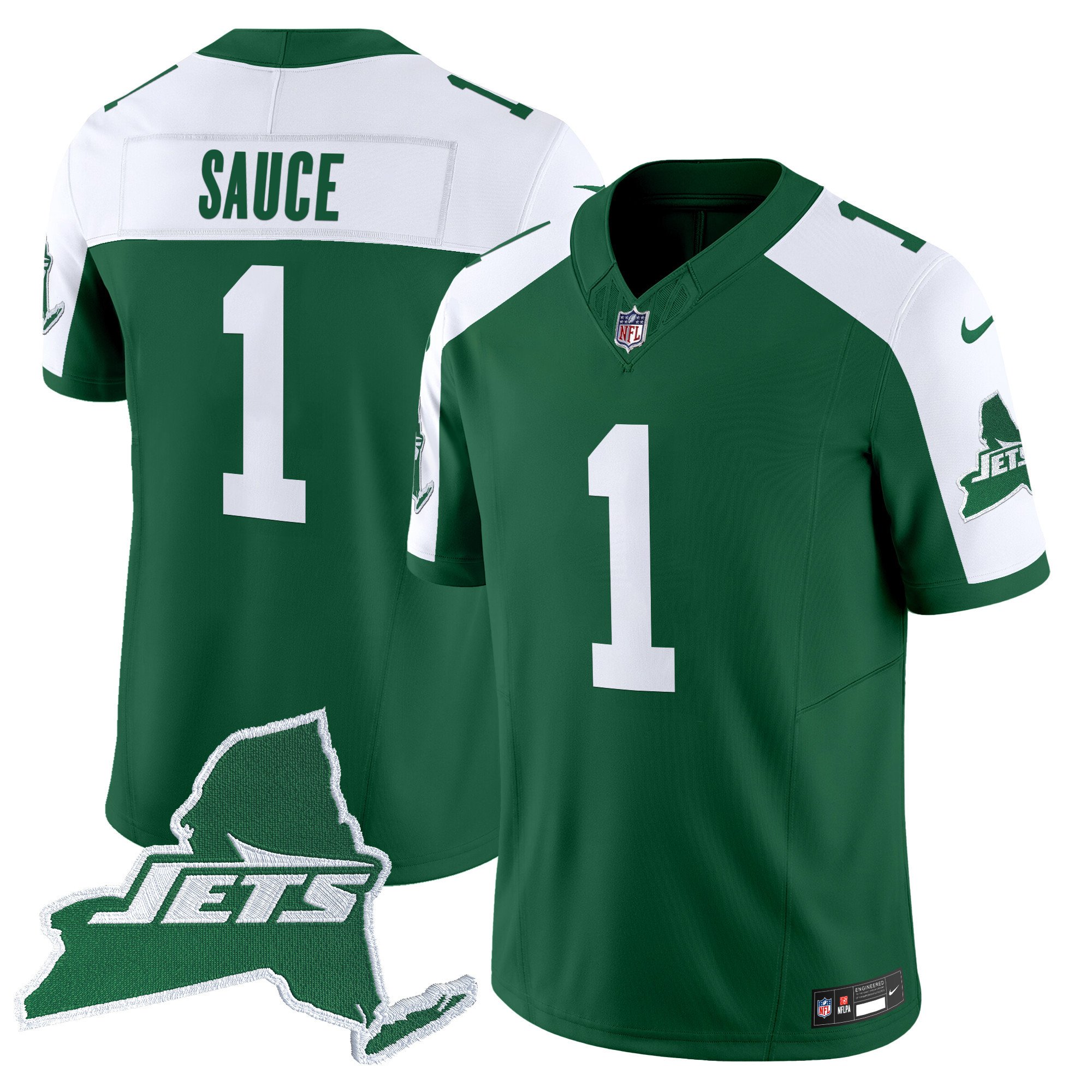 Men's New York Jets Home Patch Vapor Legacy Limited Jersey - All Stitched - Image 12