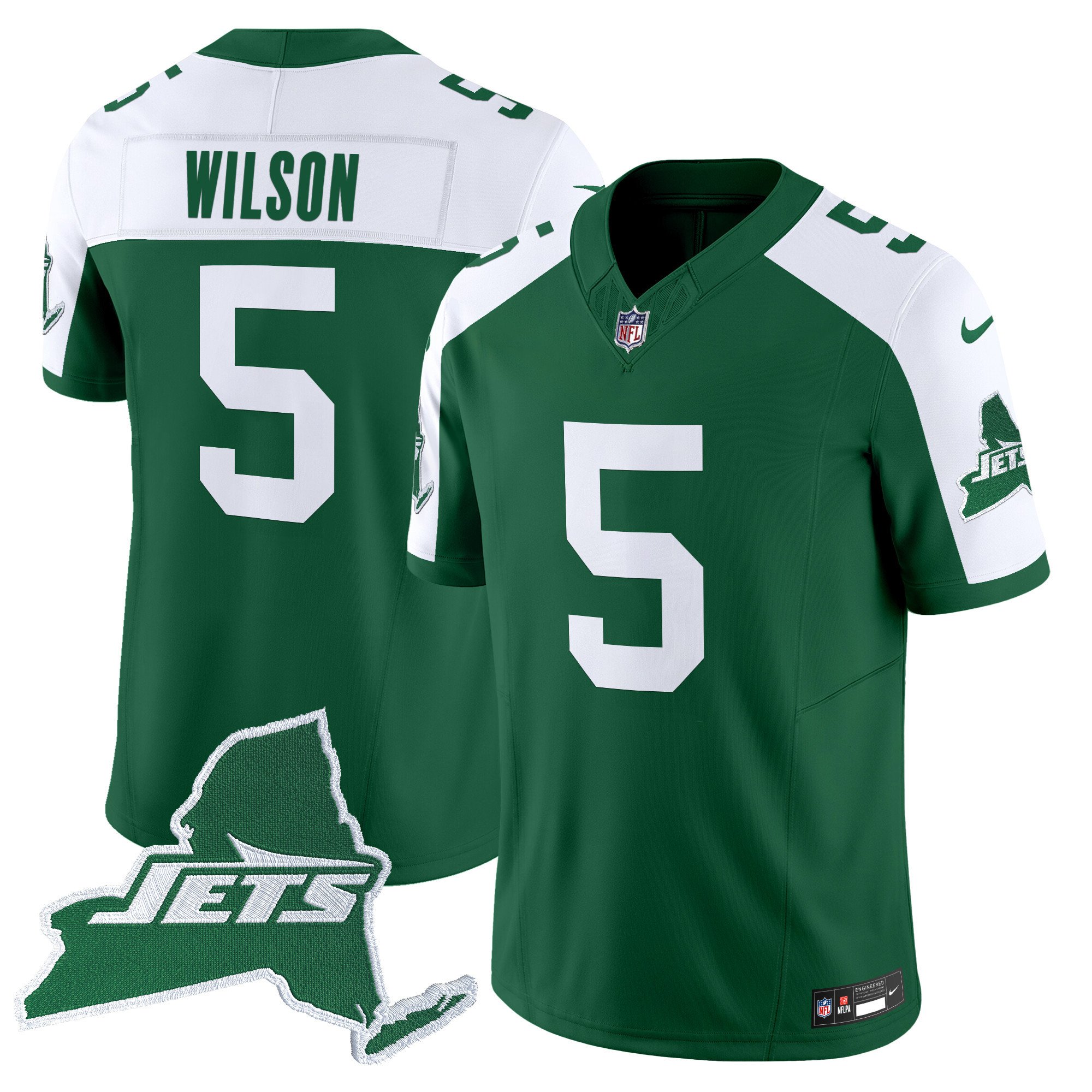 Men's New York Jets Home Patch Vapor Legacy Limited Jersey - All Stitched - Image 11