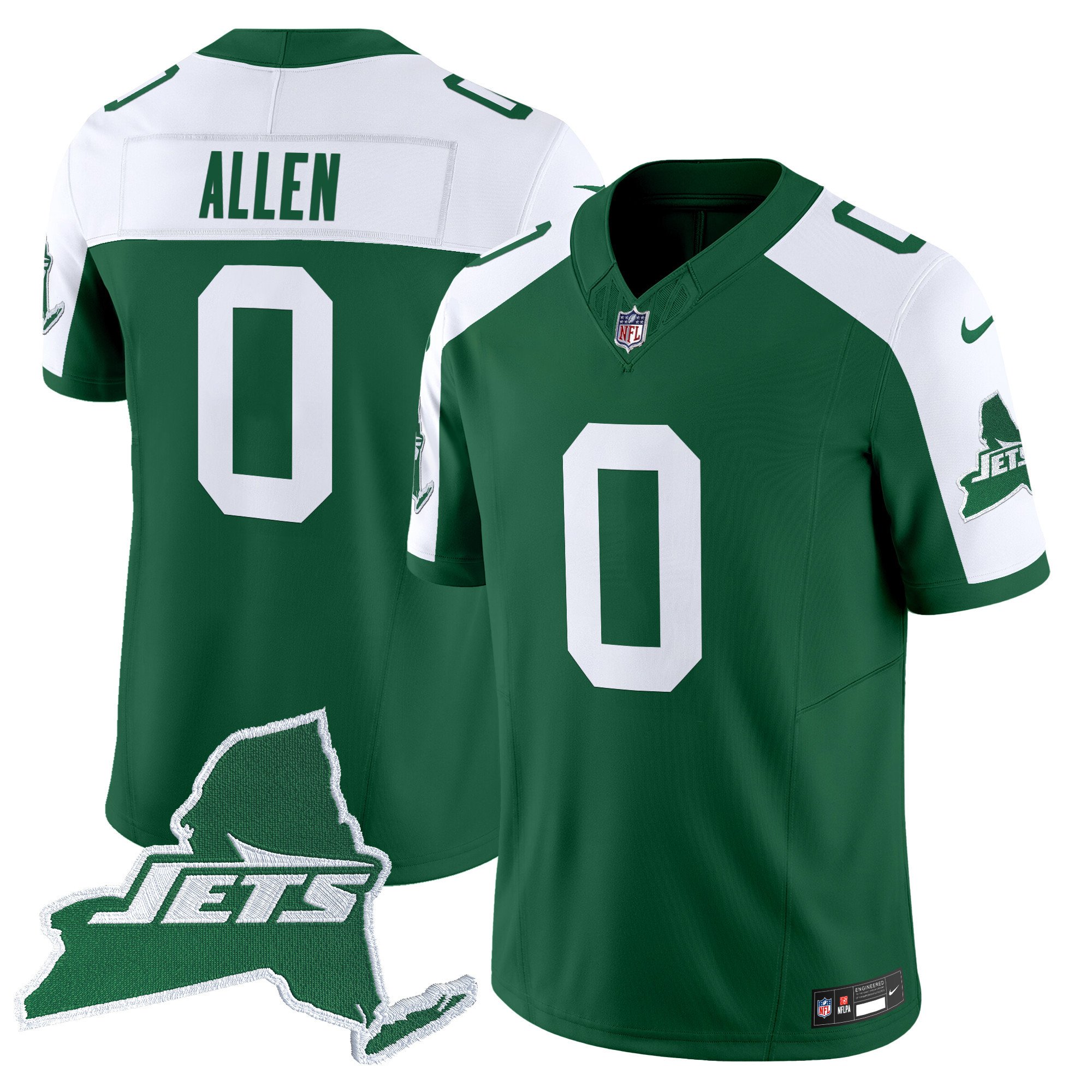 Men's New York Jets Home Patch Vapor Legacy Limited Jersey - All Stitched - Image 14