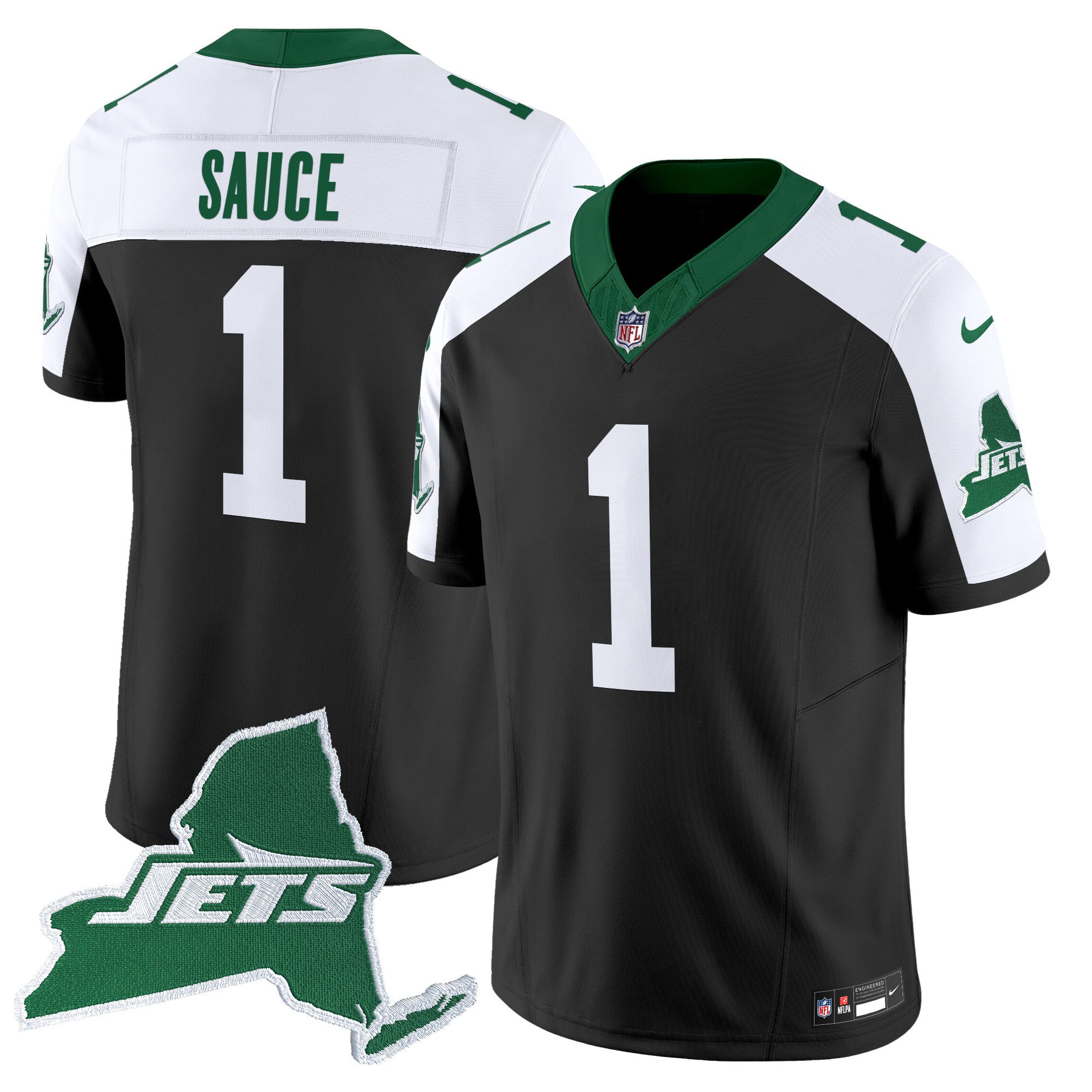 Men's New York Jets Home Patch Vapor Legacy Limited Jersey - All Stitched - Image 19
