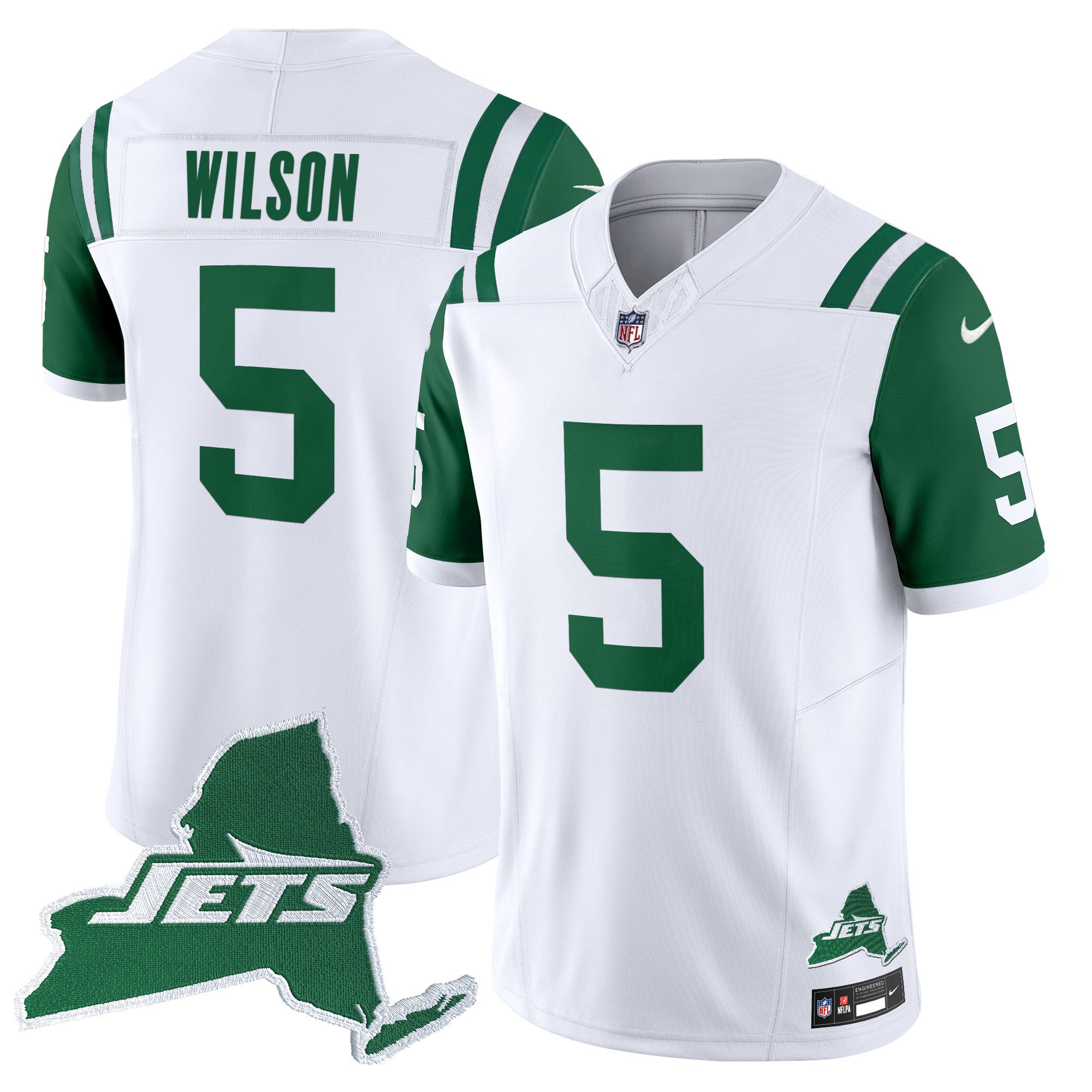 Men's New York Jets Home Patch Vapor Legacy Limited Jersey - All Stitched - Image 4