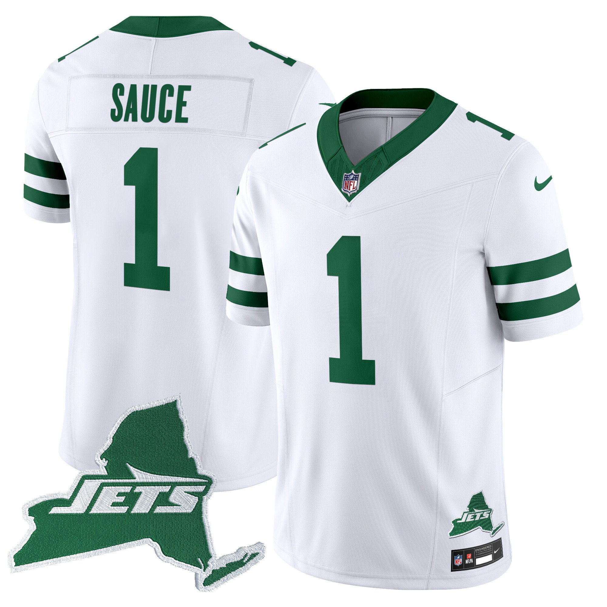 Men's New York Jets Home Patch Vapor Legacy Limited Jersey - All Stitched - Image 33