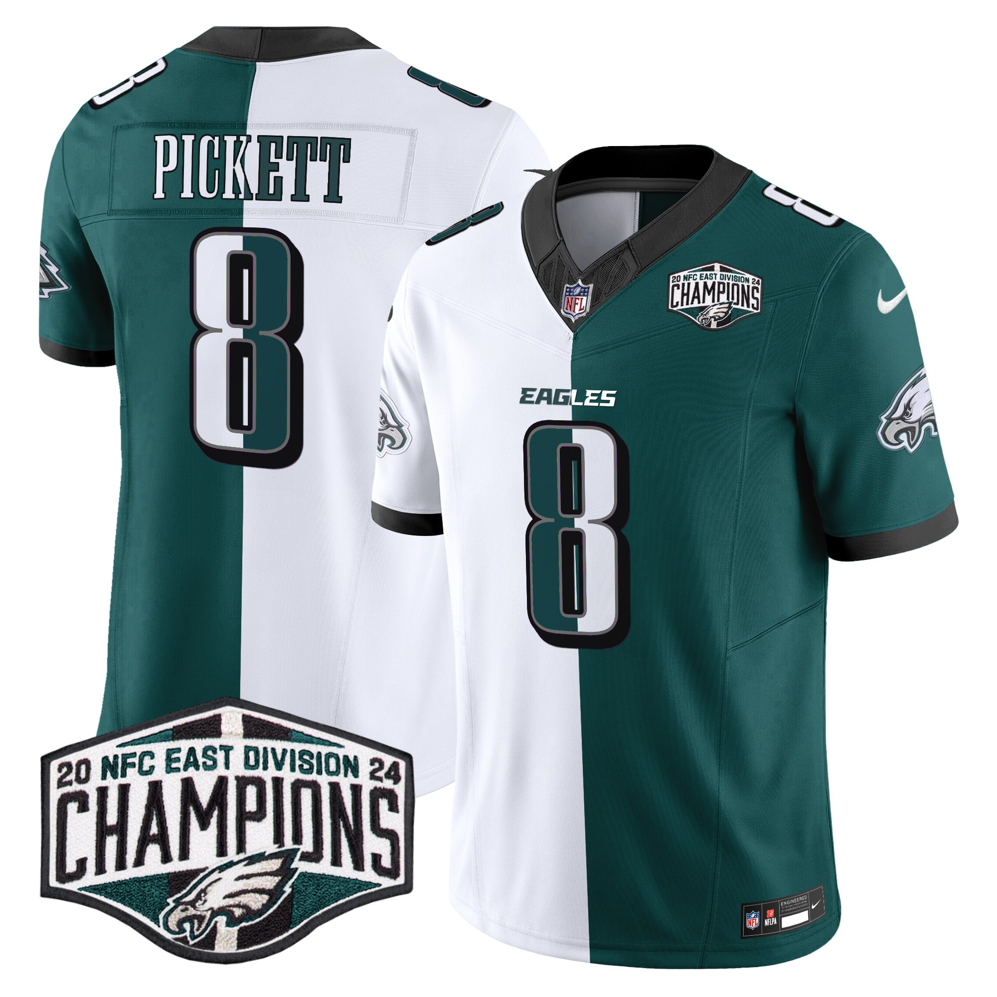 Men's Philadelphia Eagles 2024 NFC East Division Champions Vapor Limited Jersey - All Stitched - Image 42