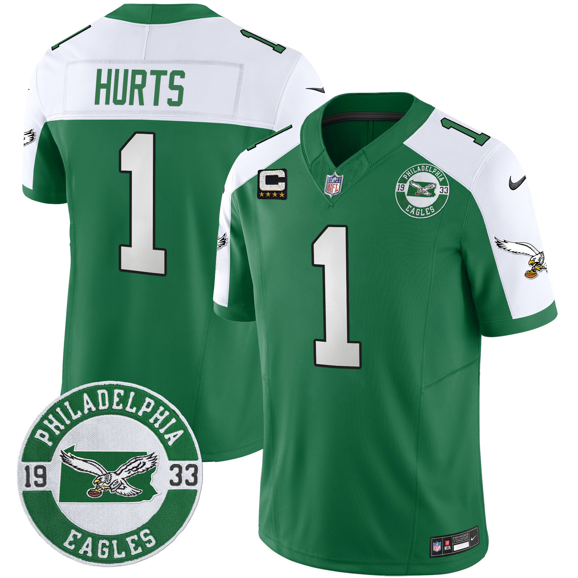 Men's Philadelphia Eagles 2024 Throwback Vapor Limited Jersey - Est. 1933 Patch - All Stitched - Image 19