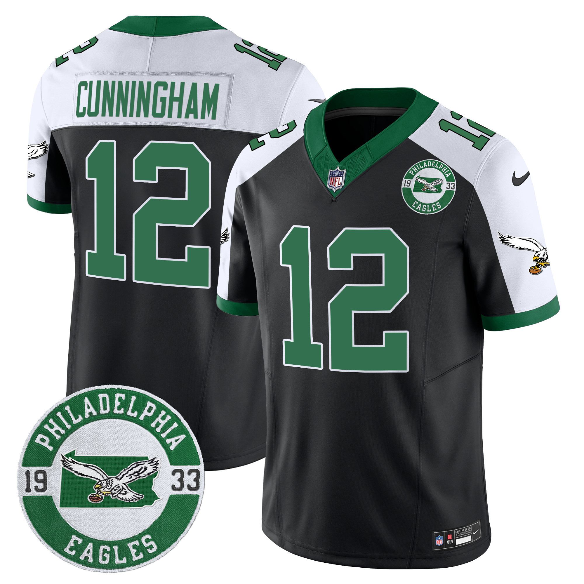 Men's Philadelphia Eagles 2024 Throwback Vapor Limited Jersey - Est. 1933 Patch - All Stitched - Image 14