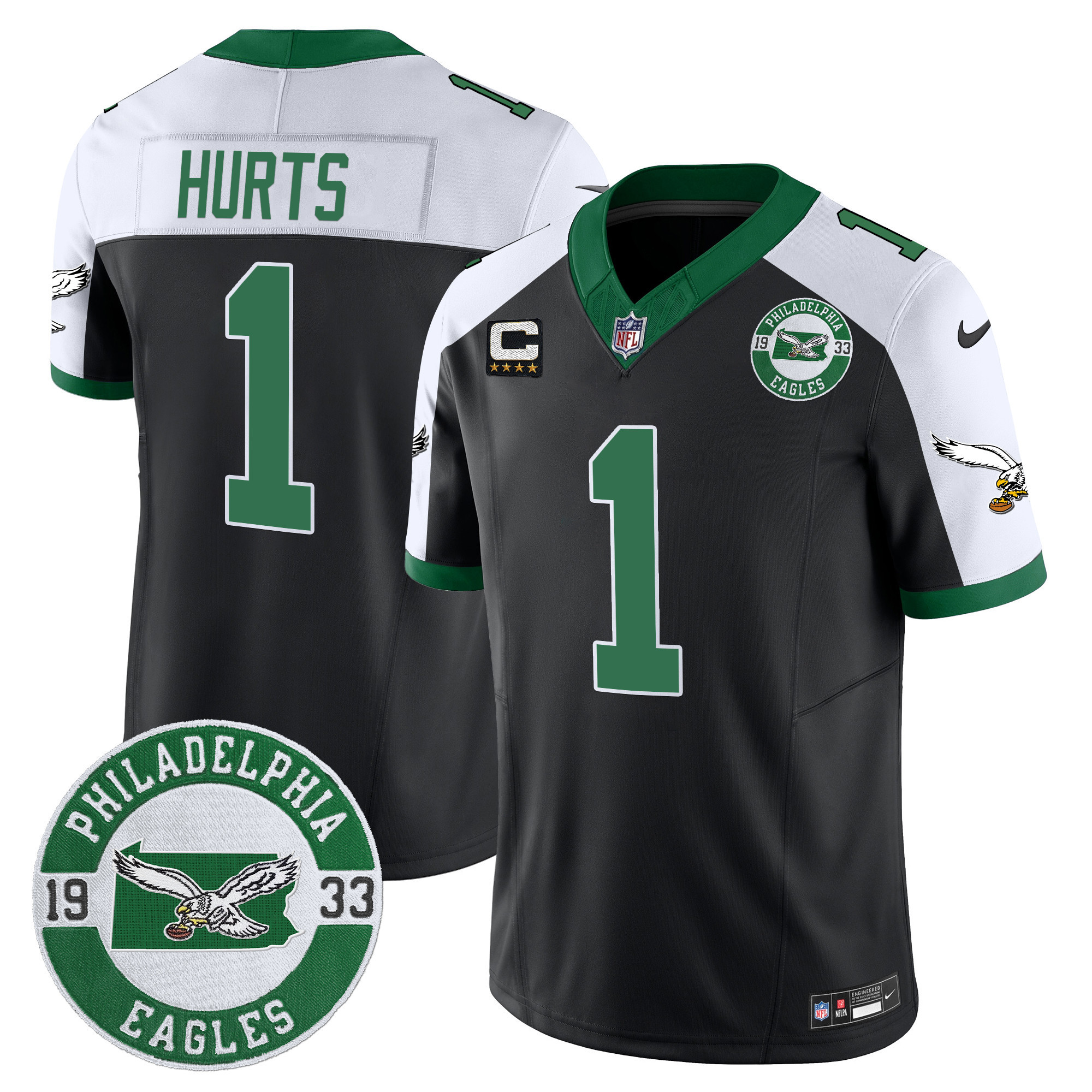 Men's Philadelphia Eagles 2024 Throwback Vapor Limited Jersey - Est. 1933 Patch - All Stitched - Image 11