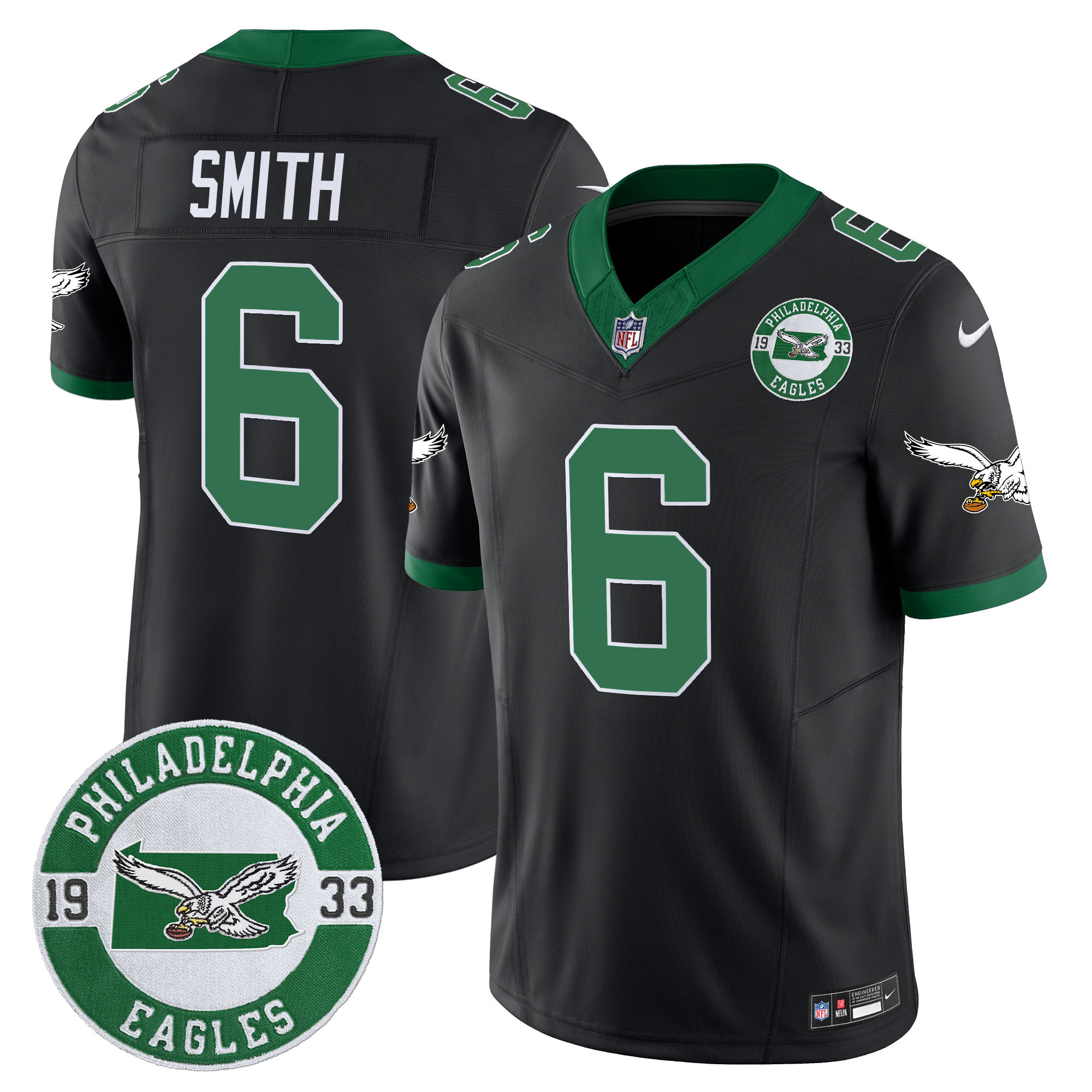 Men's Philadelphia Eagles 2024 Throwback Vapor Limited Jersey - Est. 1933 Patch - All Stitched - Image 37