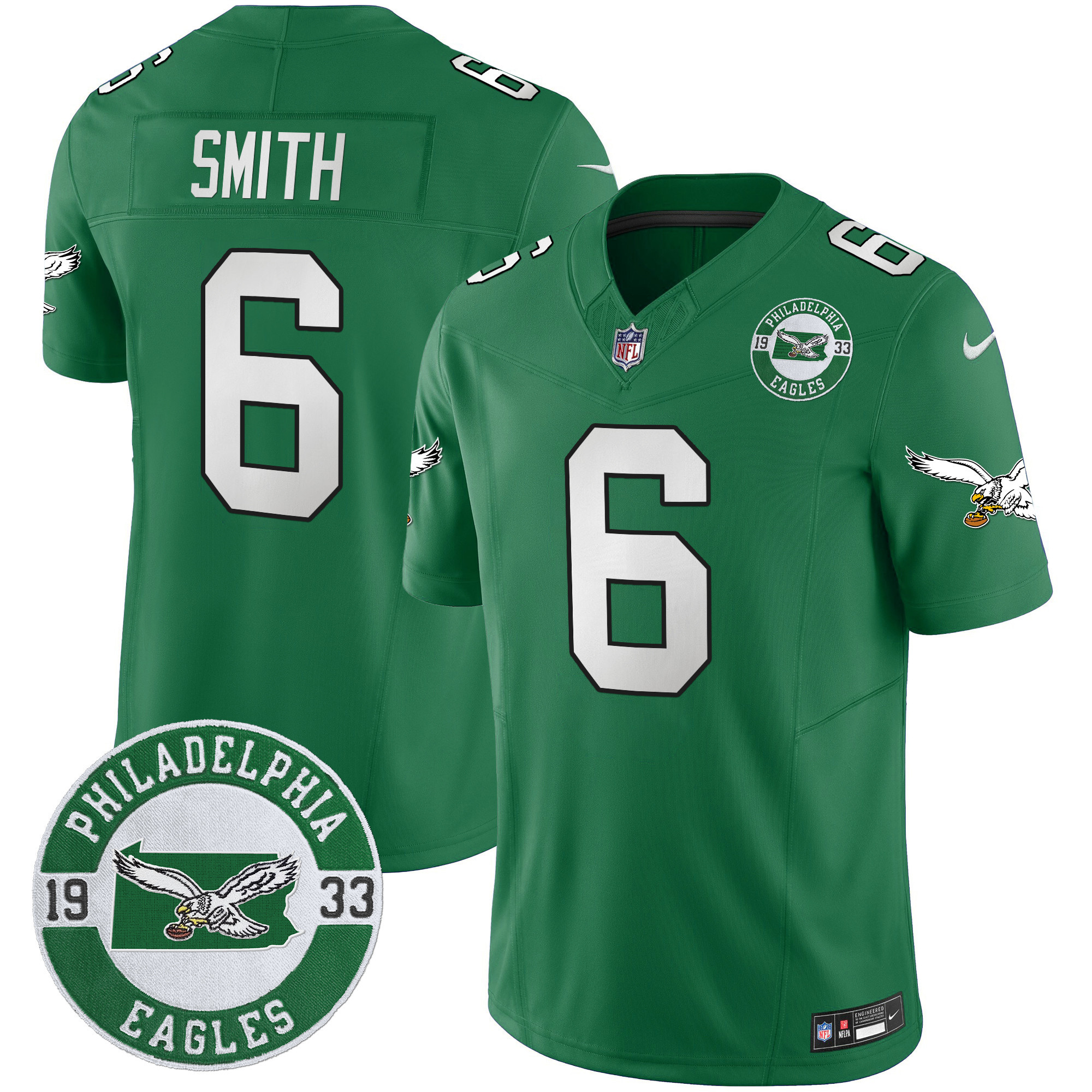 Men's Philadelphia Eagles 2024 Throwback Vapor Limited Jersey - Est. 1933 Patch - All Stitched - Image 29