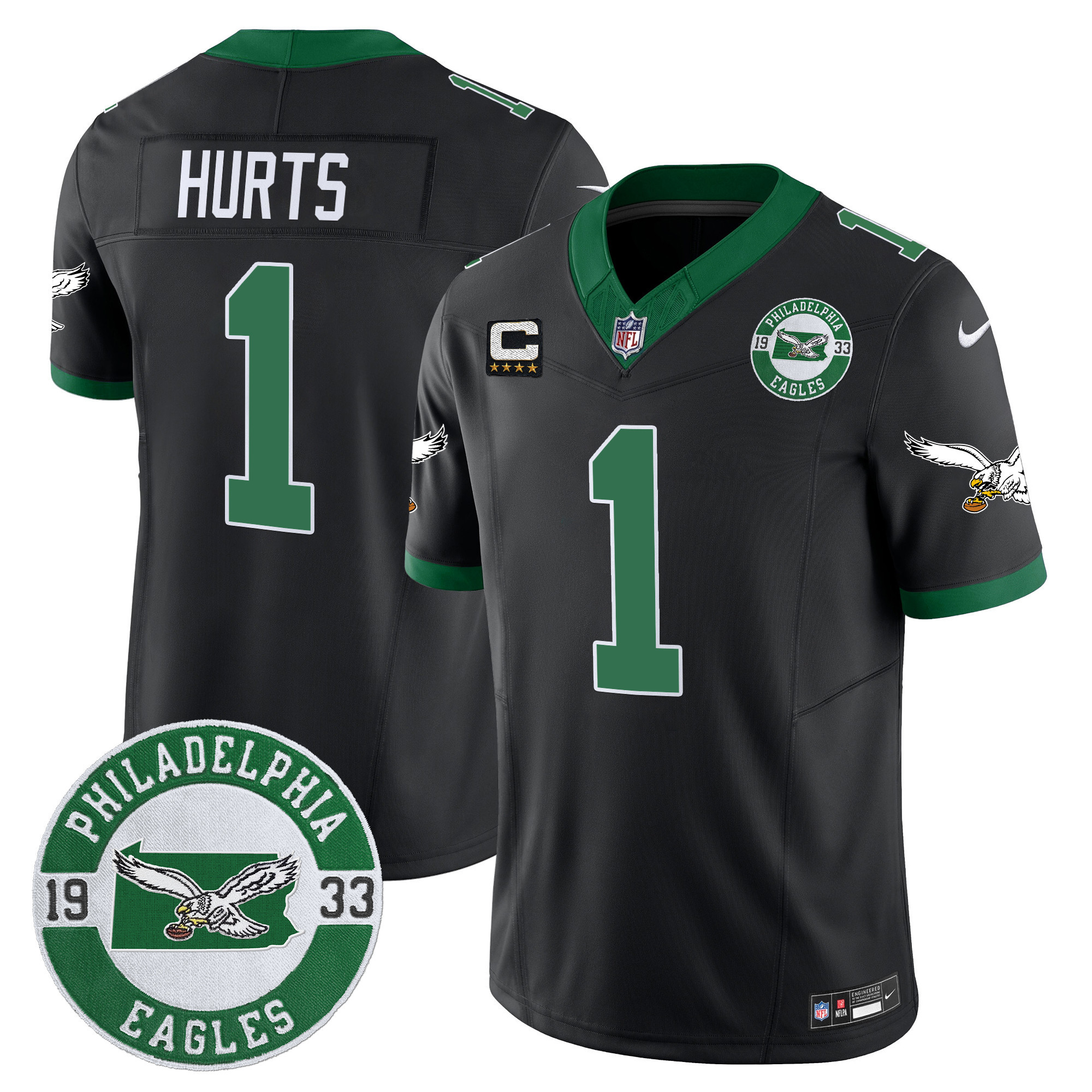 Men's Philadelphia Eagles 2024 Throwback Vapor Limited Jersey - Est. 1933 Patch - All Stitched - Image 35