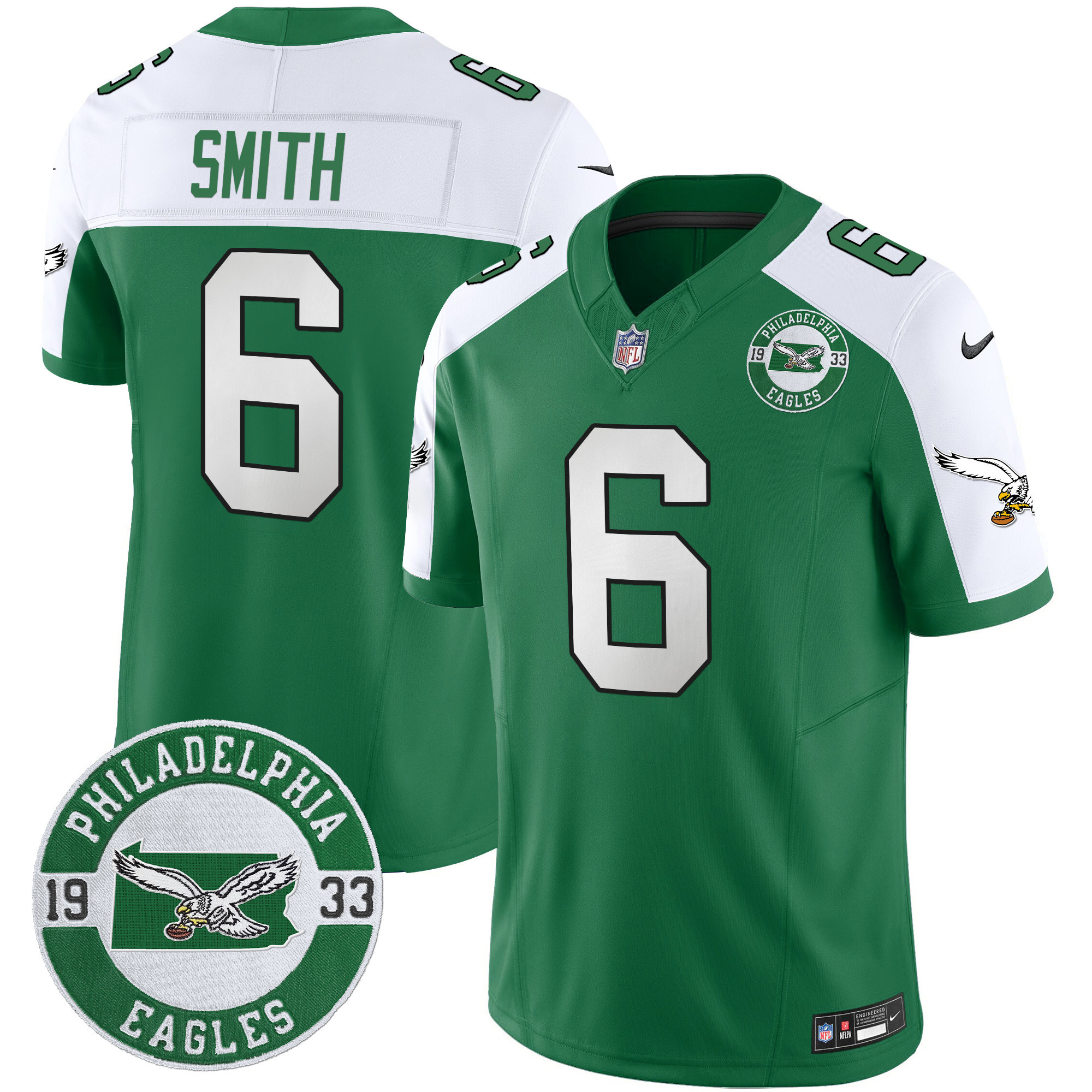 Men's Philadelphia Eagles 2024 Throwback Vapor Limited Jersey - Est. 1933 Patch - All Stitched - Image 21