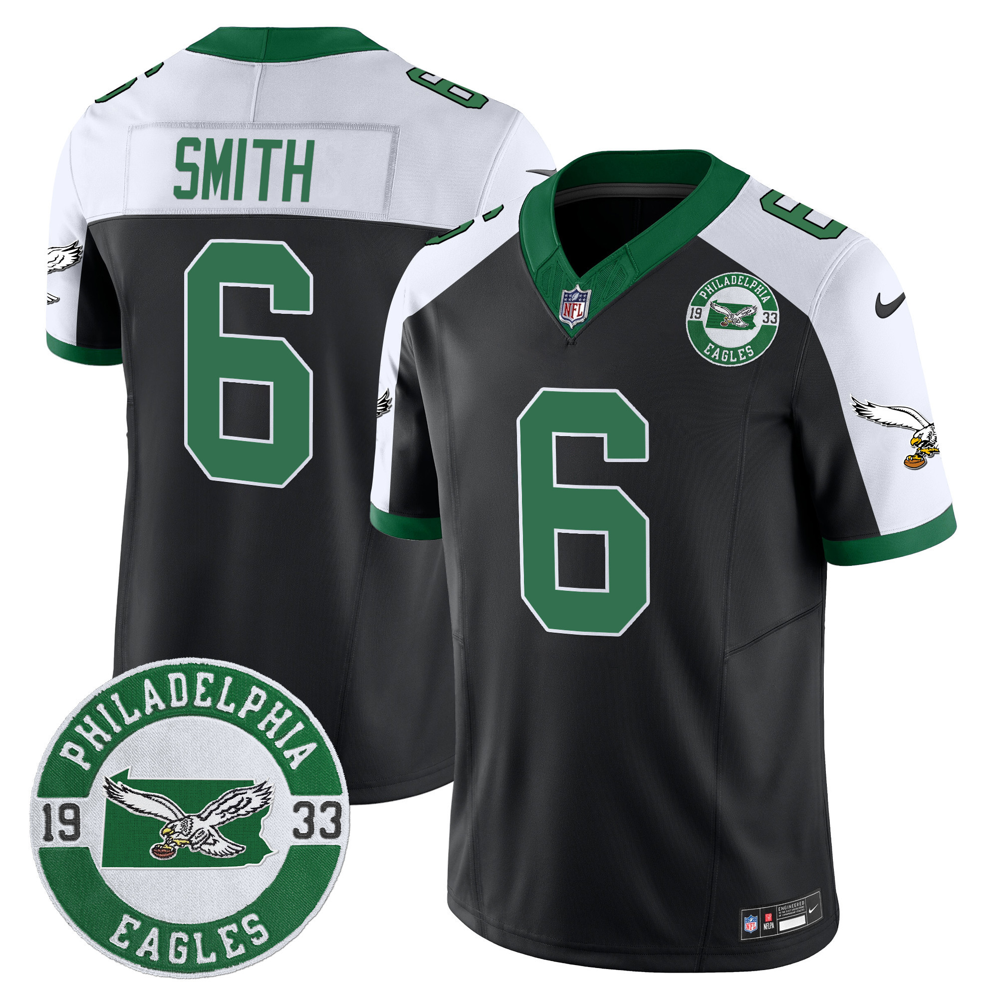 Men's Philadelphia Eagles 2024 Throwback Vapor Limited Jersey - Est. 1933 Patch - All Stitched - Image 13