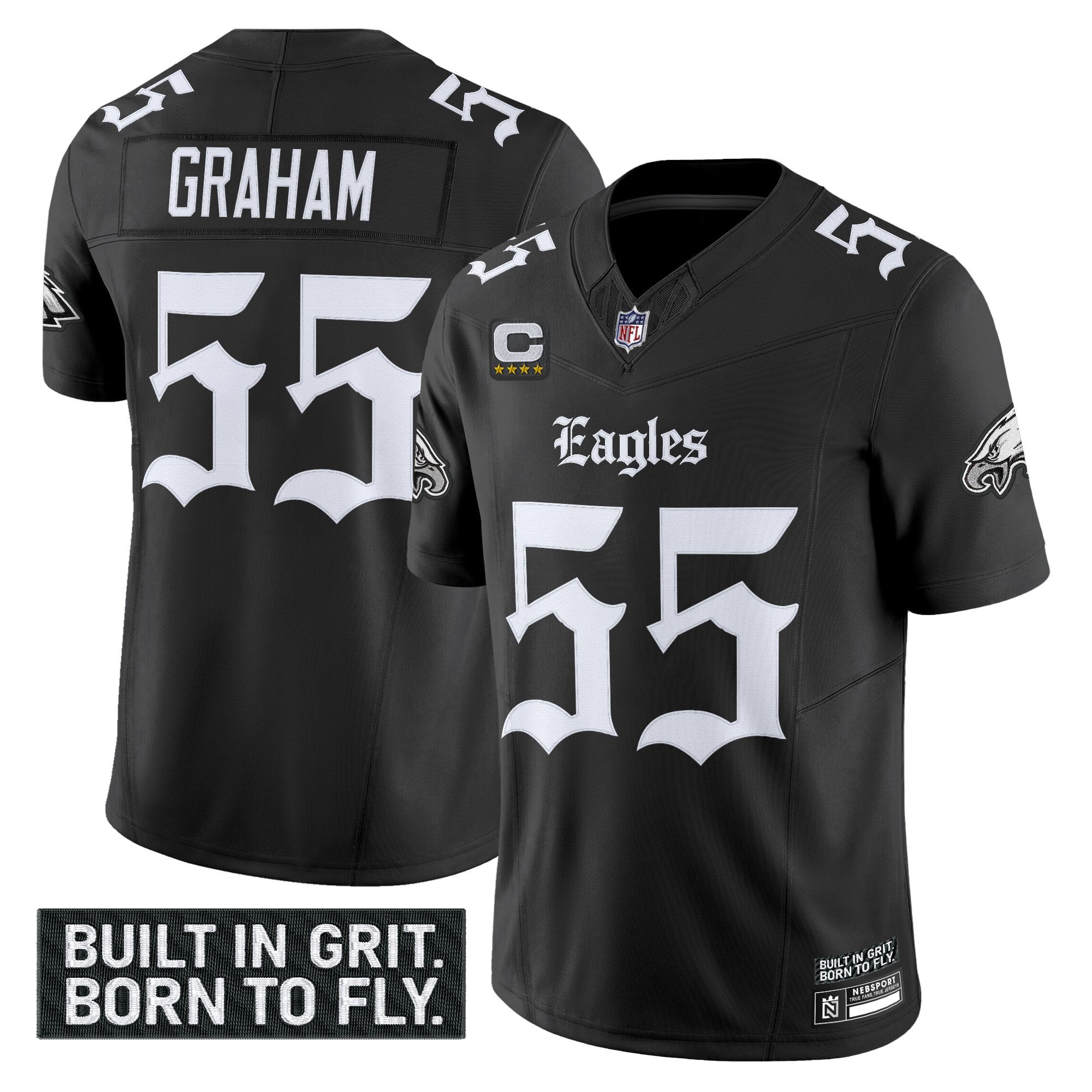 Men's Philadelphia Eagles 'Gothic Philly Edition' Vapor Limited Jersey V2 - All Stitched - Image 7