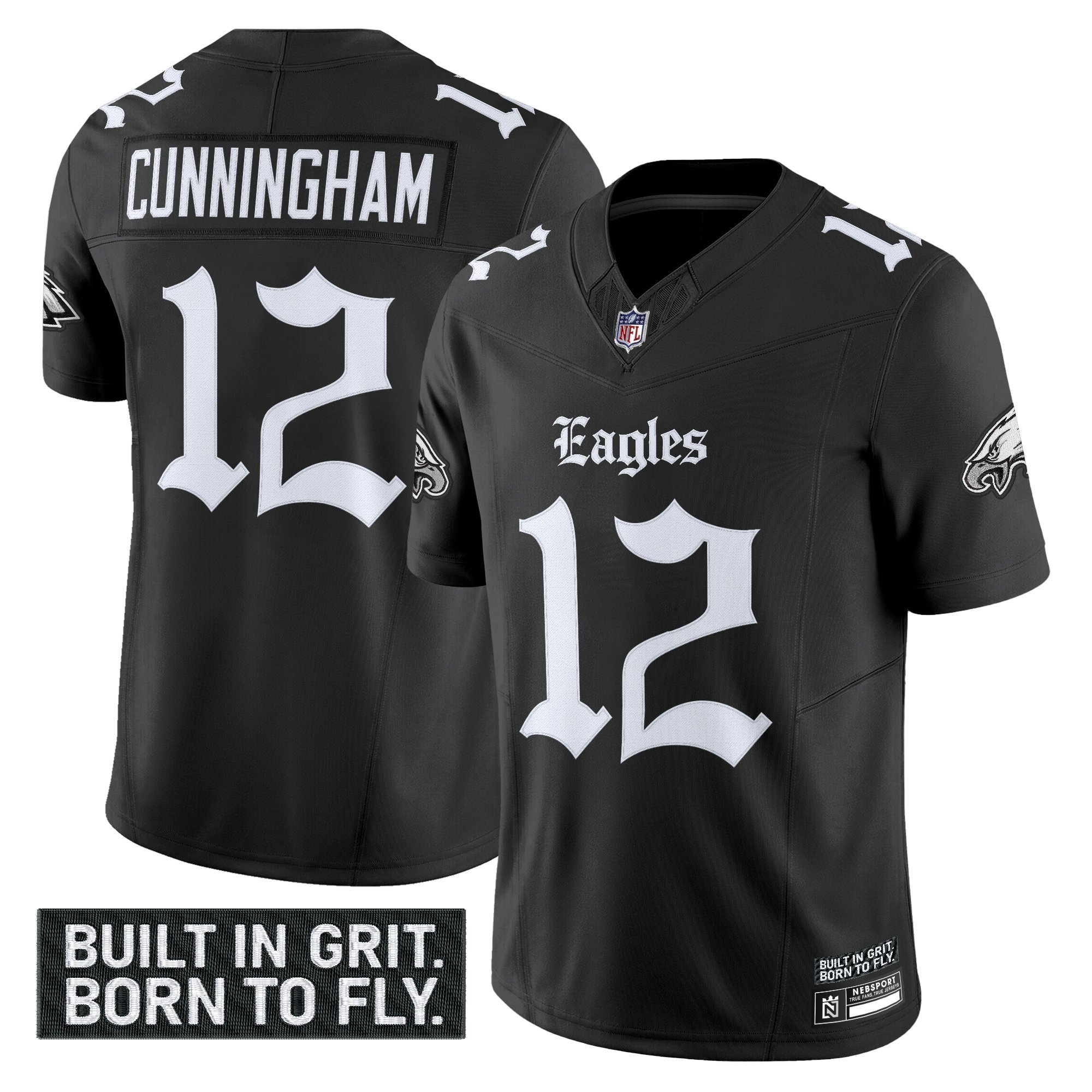 Men's Philadelphia Eagles 'Gothic Philly Edition' Vapor Limited Jersey V2 - All Stitched - Image 6