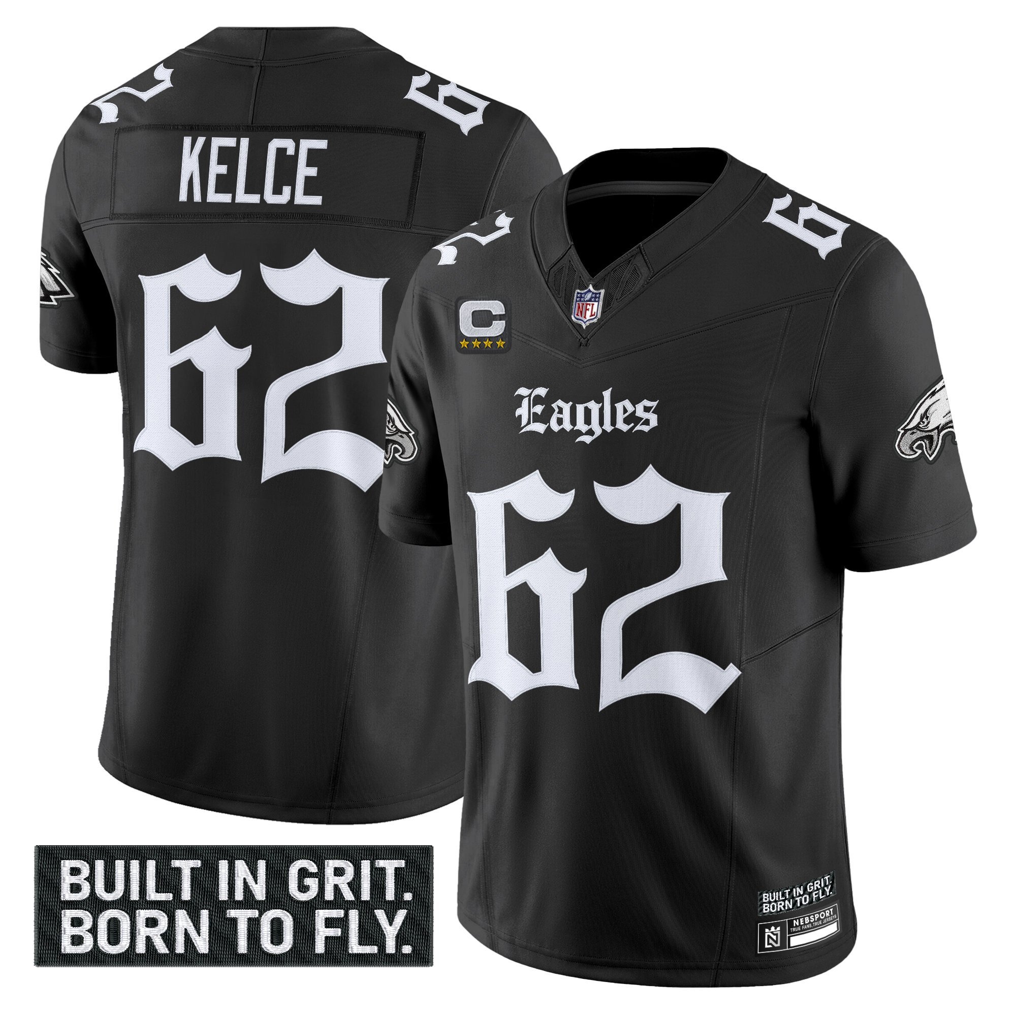 Men's Philadelphia Eagles 'Gothic Philly Edition' Vapor Limited Jersey V2 - All Stitched - Image 4