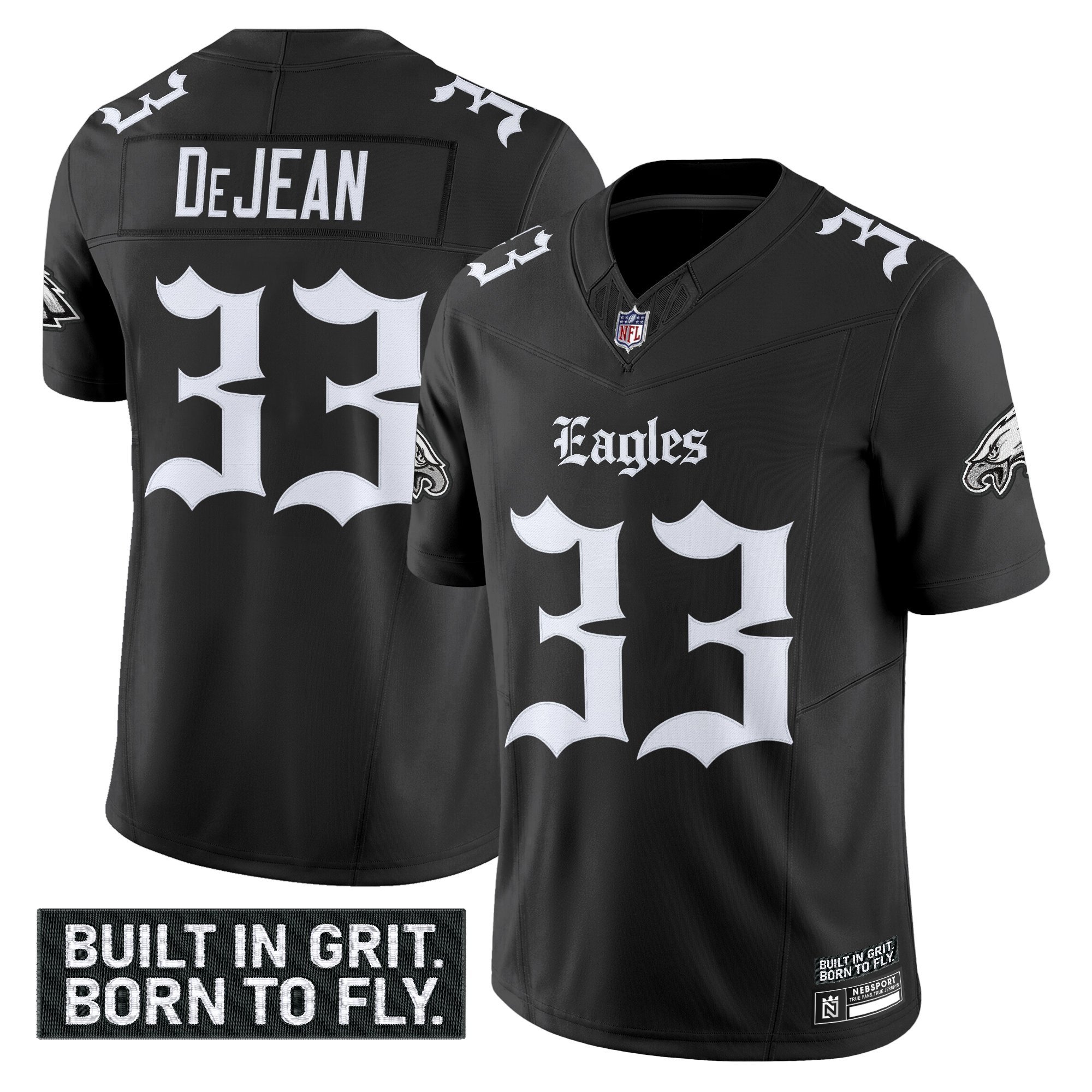 Men's Philadelphia Eagles 'Gothic Philly Edition' Vapor Limited Jersey V2 - All Stitched - Image 10