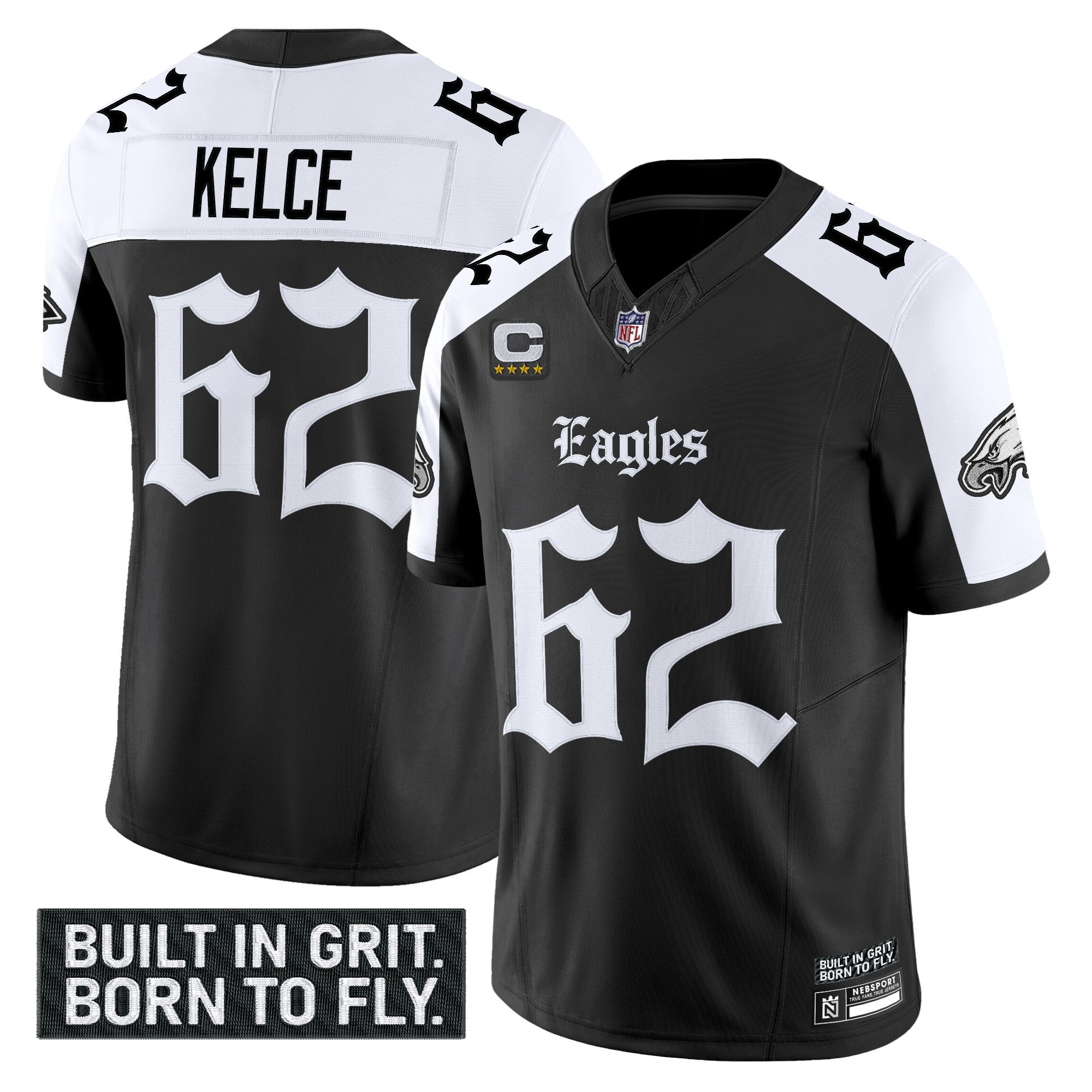 Men's Philadelphia Eagles 'Gothic Philly Edition' Vapor Limited Jersey V2 - All Stitched - Image 24