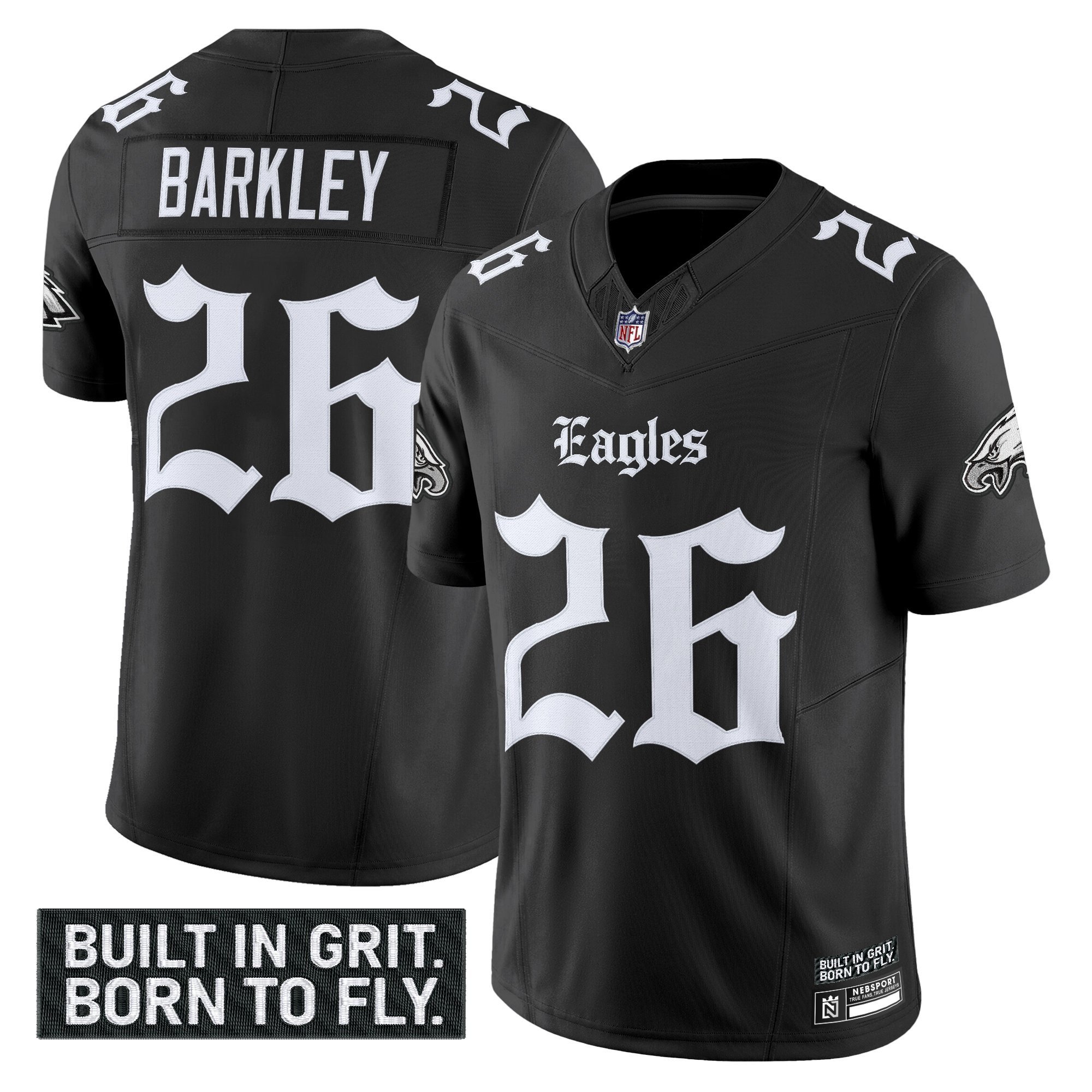 Men's Philadelphia Eagles 'Gothic Philly Edition' Vapor Limited Jersey V2 - All Stitched