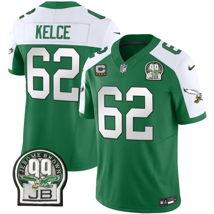 Men's Philadelphia Eagles Jerome Brown Patch Kelly Green Alternate Jersey V2 - All Stitched - Image 10