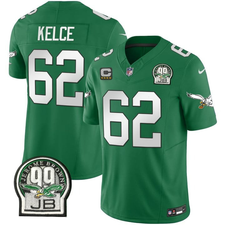 Men's Philadelphia Eagles Jerome Brown Patch Kelly Green Alternate Jersey V2 - All Stitched - Image 15
